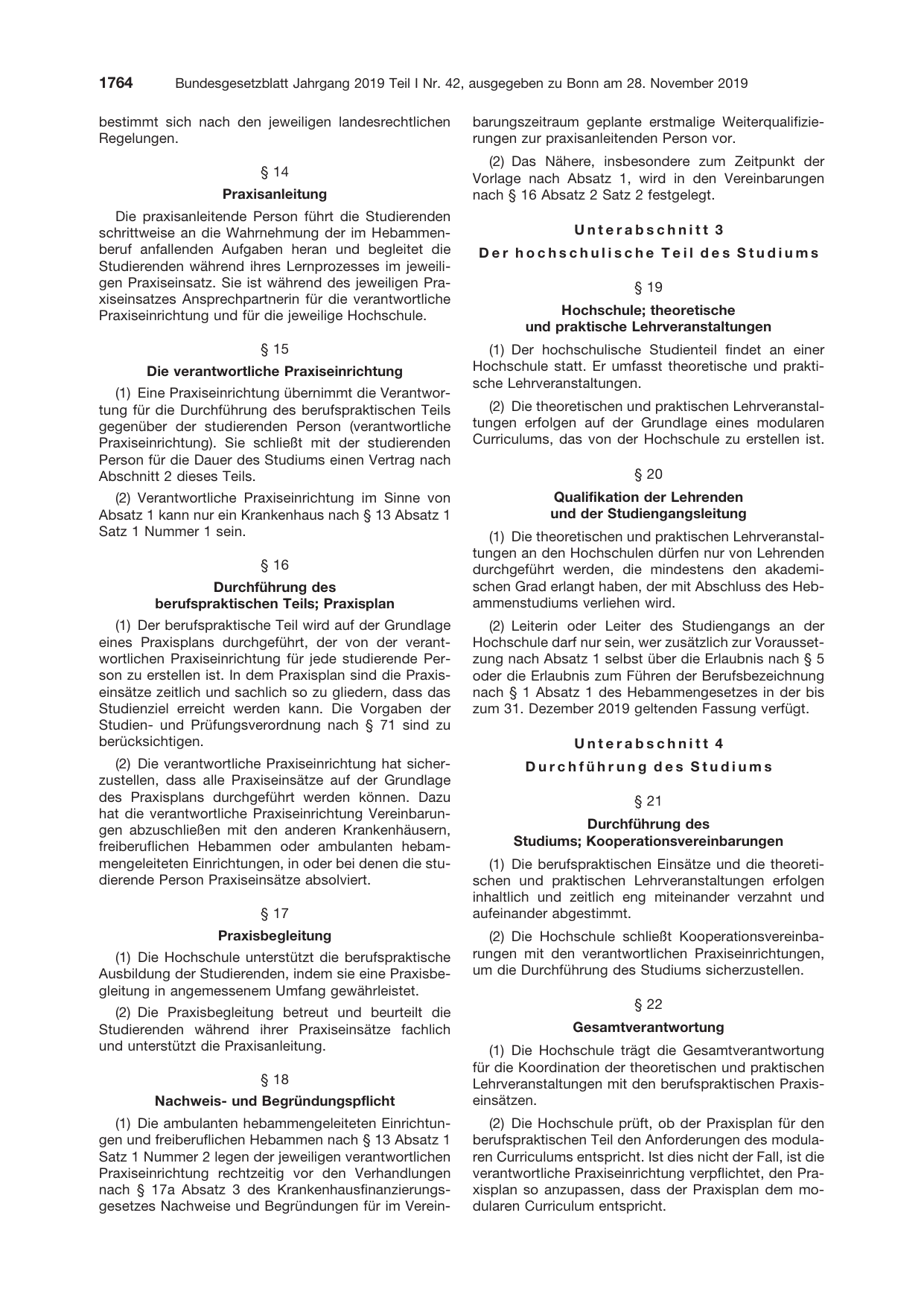 BGBl. 2019, Seite 1764 — Originalseite als Abbildung