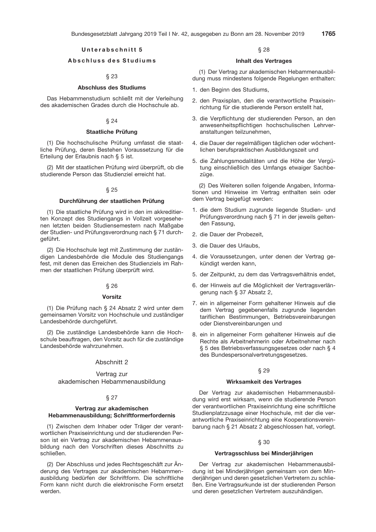 BGBl. 2019, Seite 1765 — Originalseite als Abbildung