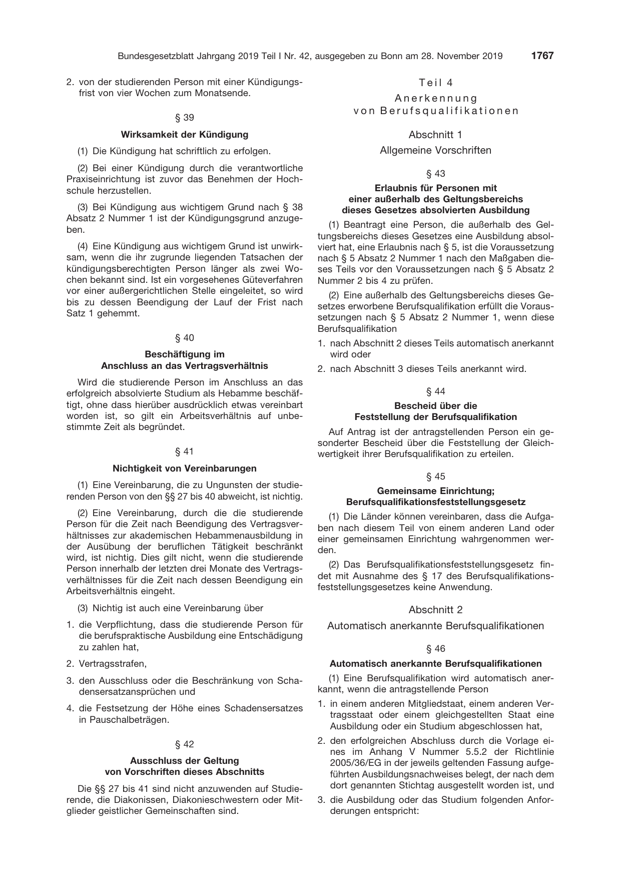 BGBl. 2019, Seite 1767 — Originalseite als Abbildung