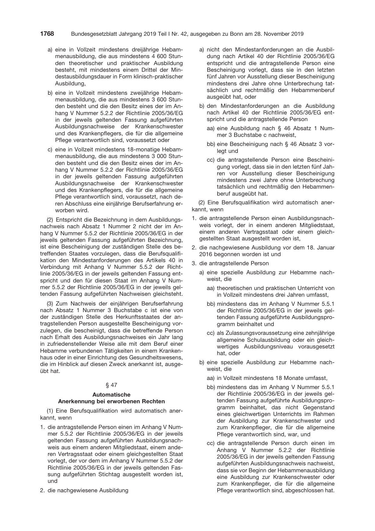 BGBl. 2019, Seite 1768 — Originalseite als Abbildung