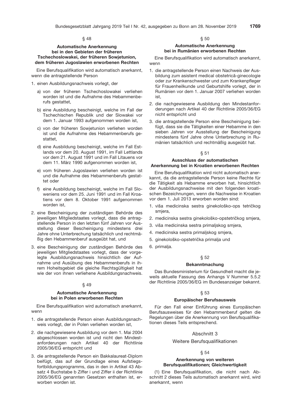 BGBl. 2019, Seite 1769 — Originalseite als Abbildung