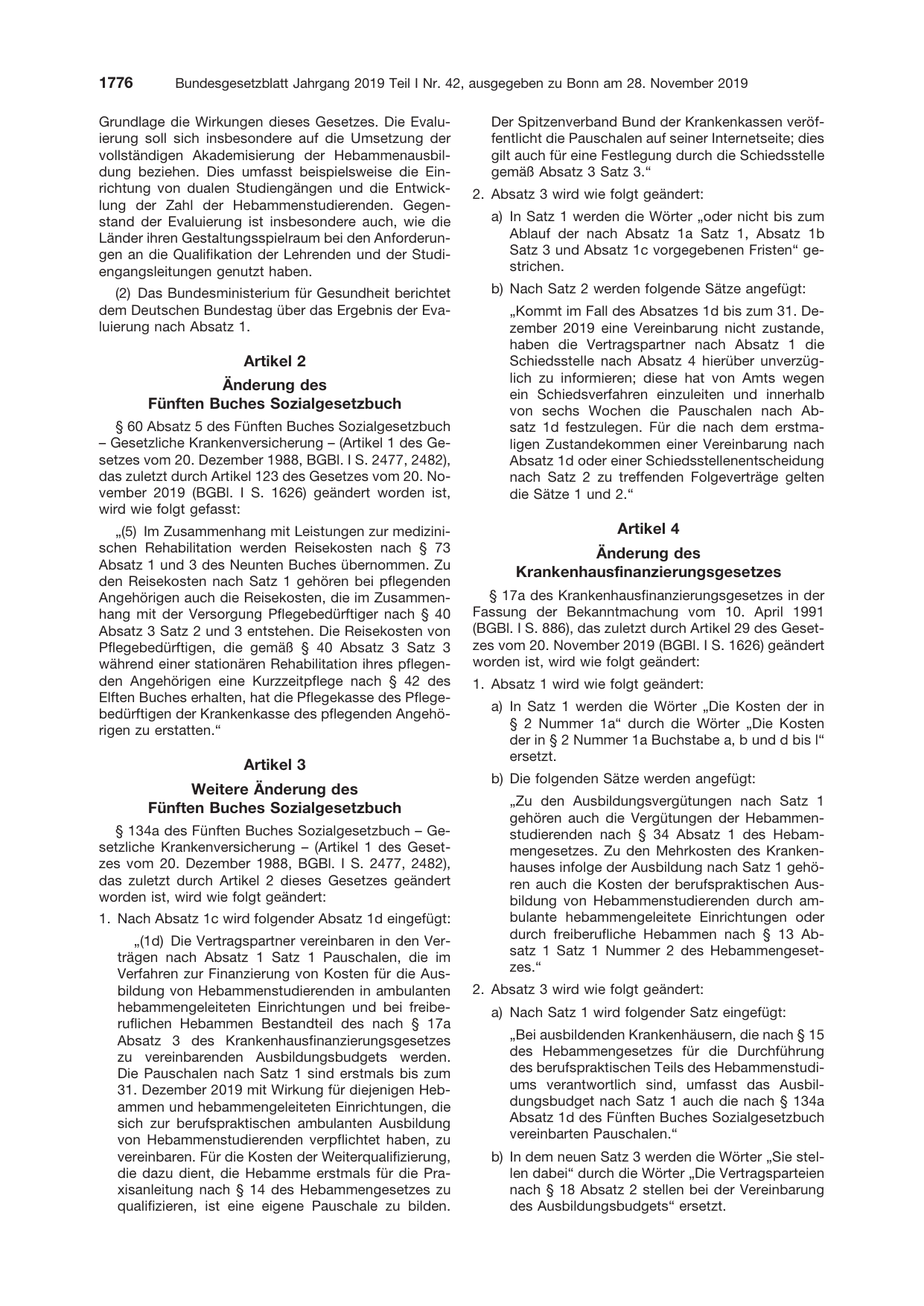 BGBl. 2019, Seite 1776 — Originalseite als Abbildung