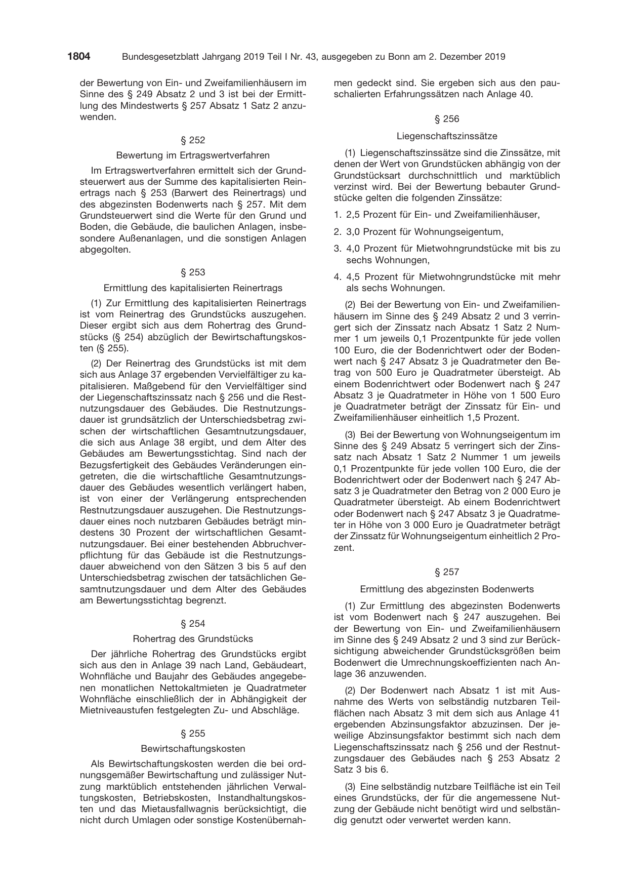 BGBl. 2019, Seite 1804 — Originalseite als Abbildung