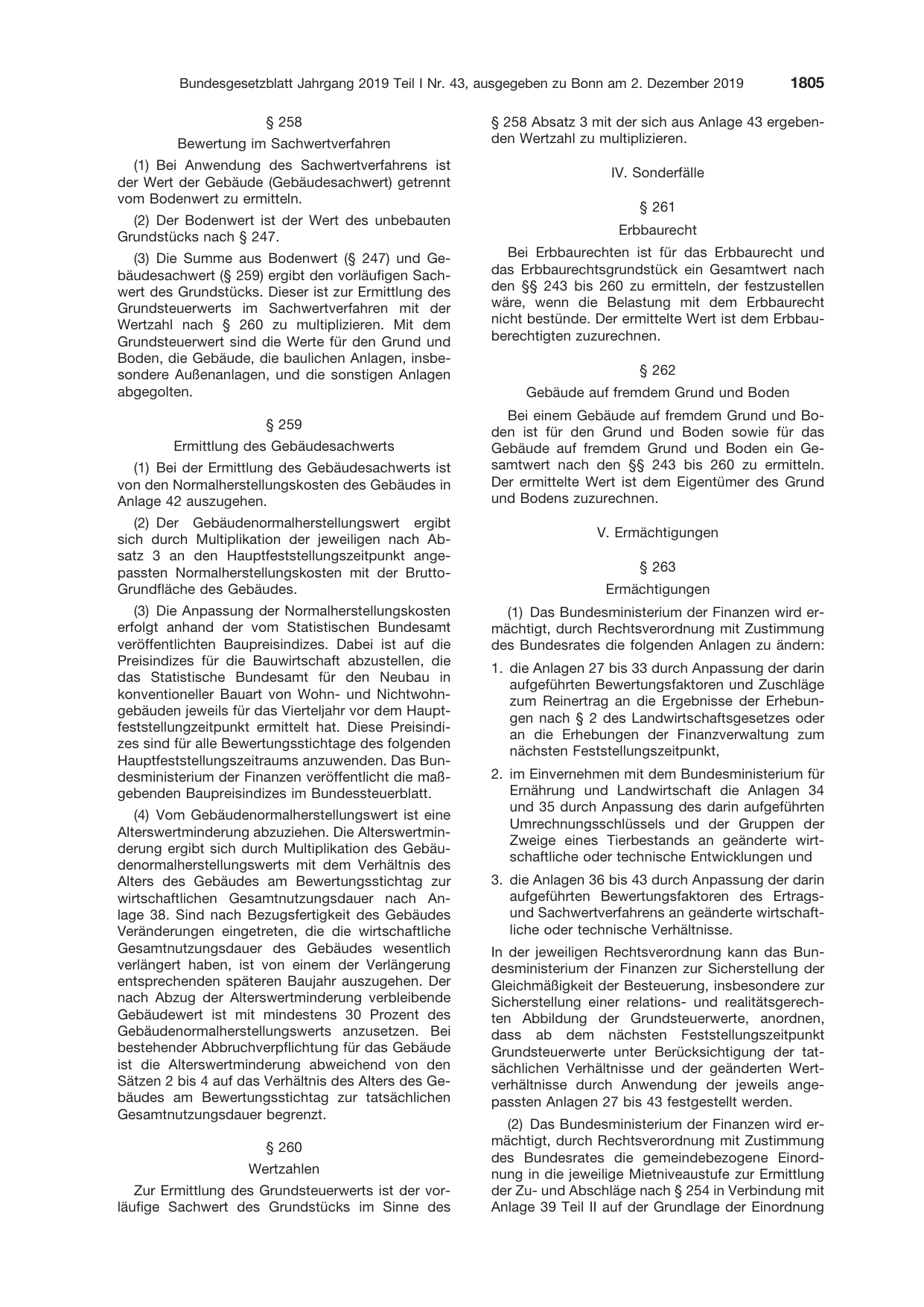 BGBl. 2019, Seite 1805 — Originalseite als Abbildung