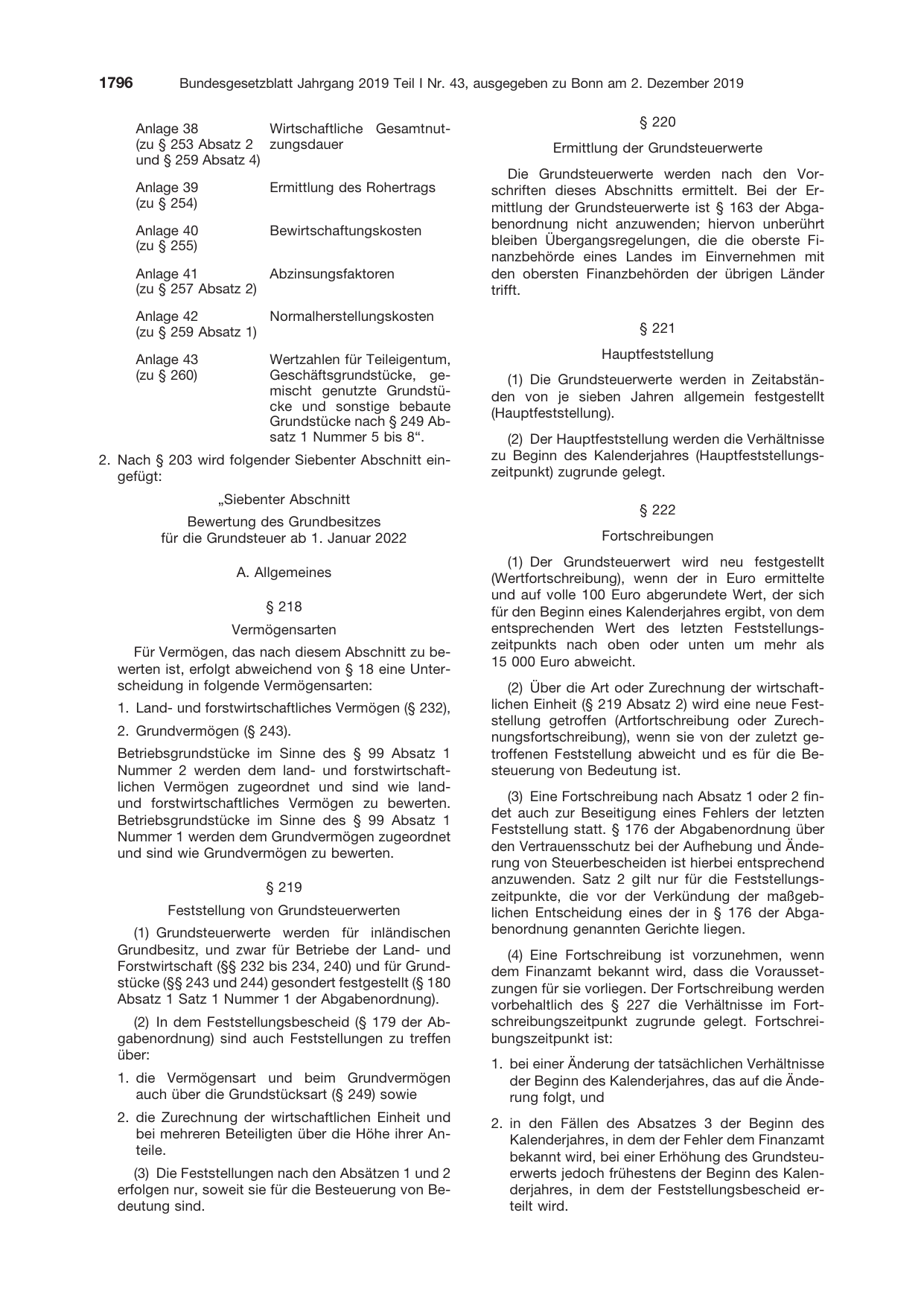 BGBl. 2019, Seite 1796 — Originalseite als Abbildung