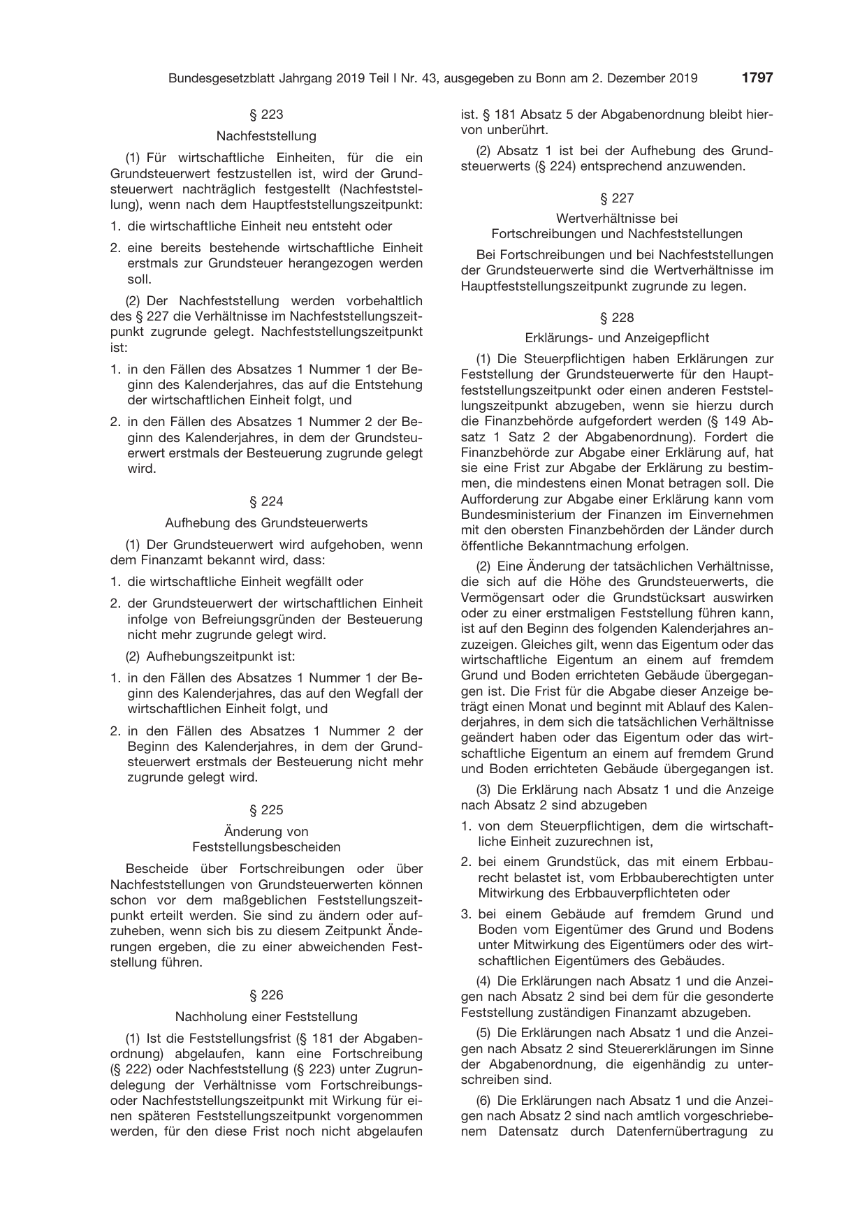 BGBl. 2019, Seite 1797 — Originalseite als Abbildung