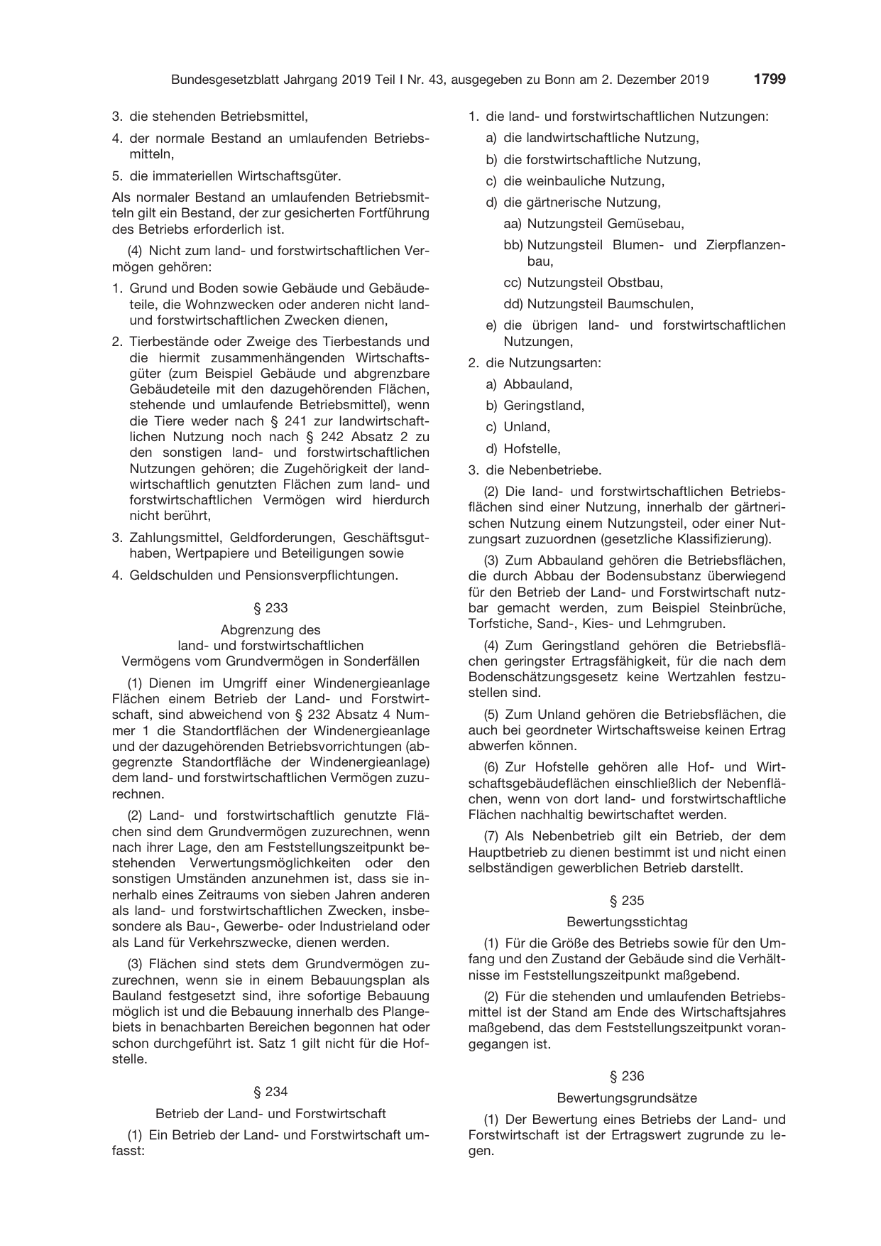 BGBl. 2019, Seite 1799 — Originalseite als Abbildung