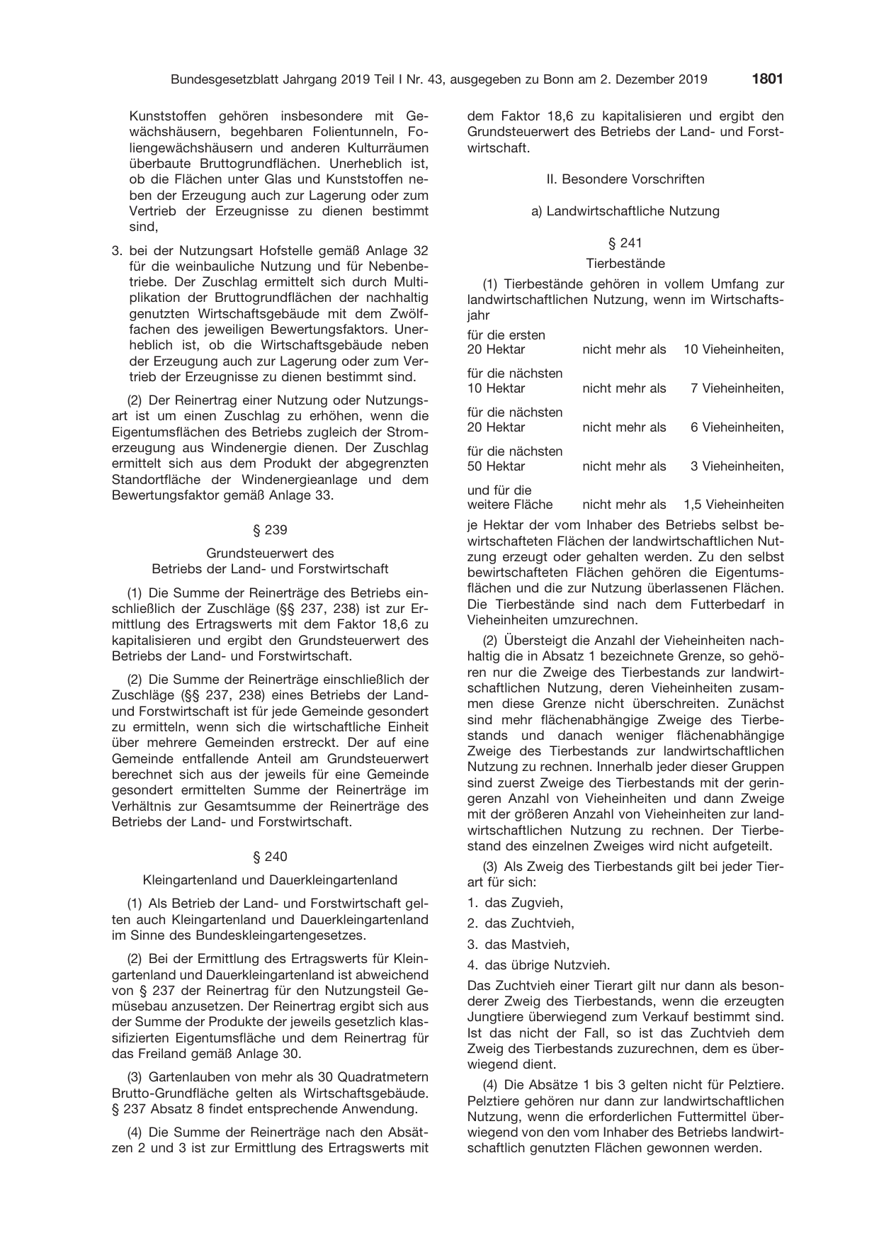BGBl. 2019, Seite 1801 — Originalseite als Abbildung