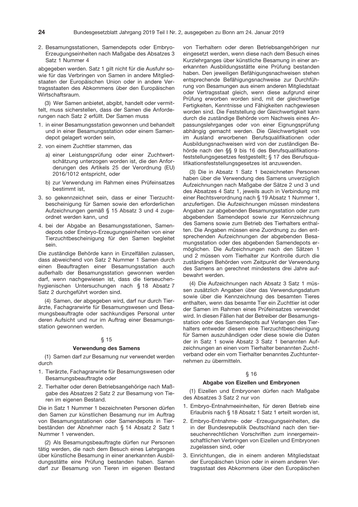 BGBl. 2019, Seite 24 — Originalseite als Abbildung