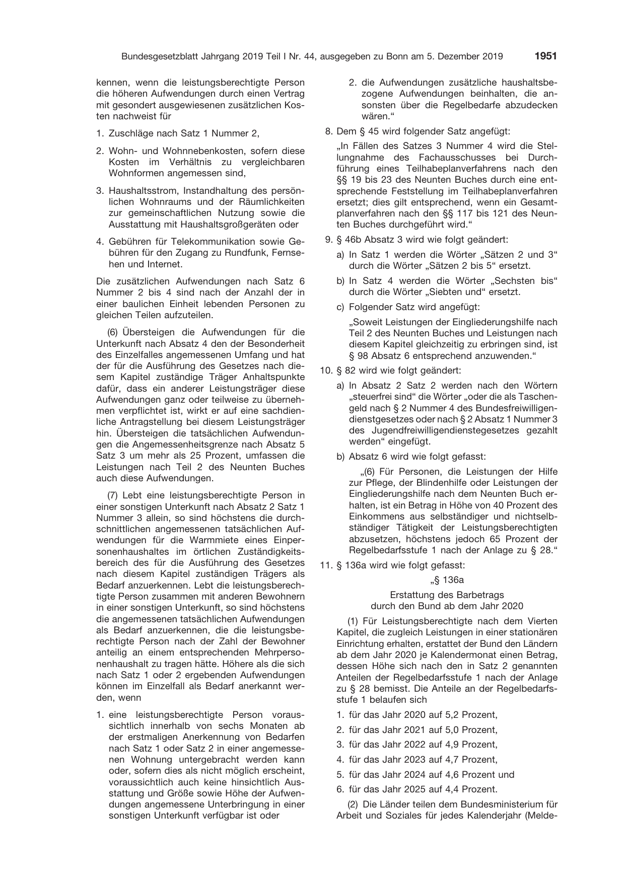 BGBl. 2019, Seite 1951 — Originalseite als Abbildung