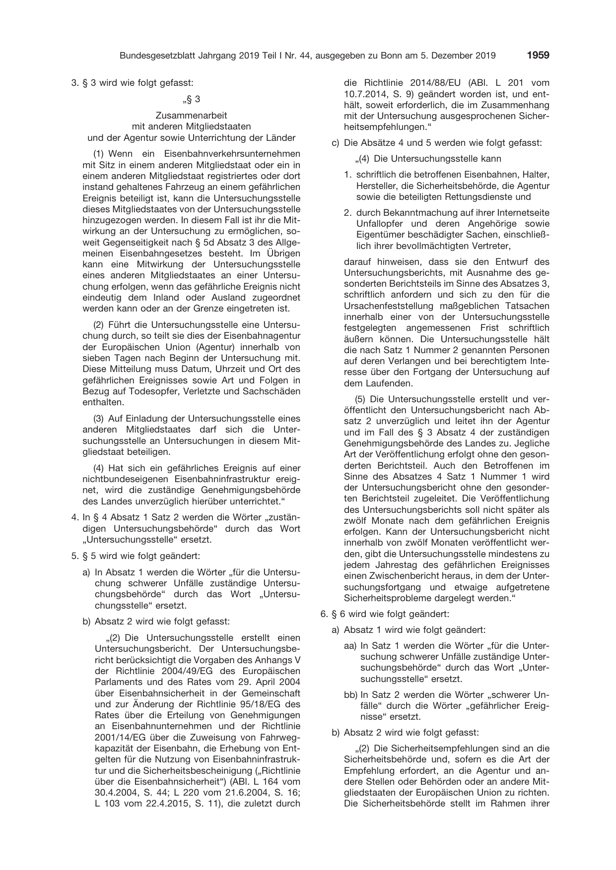 BGBl. 2019, Seite 1959 — Originalseite als Abbildung