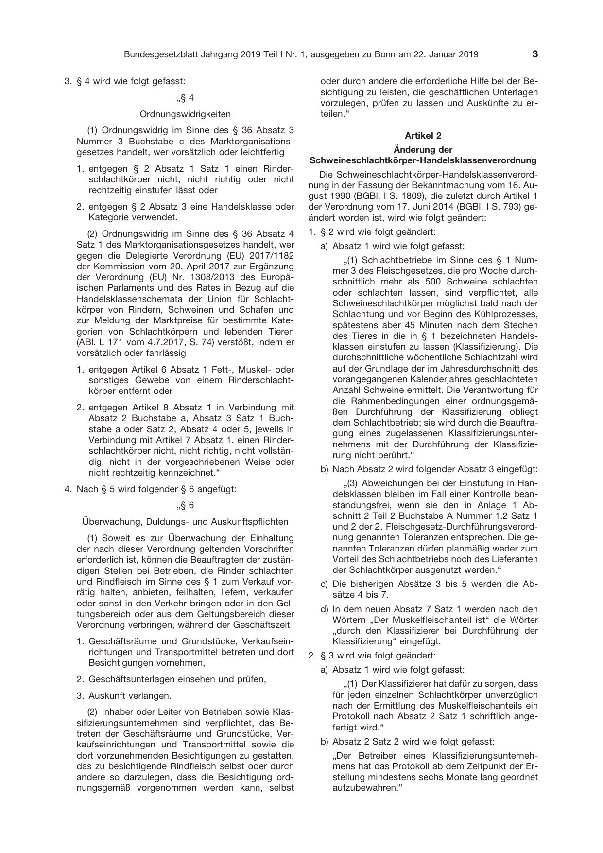BGBl. 2019, Seite 3 — Originalseite als Abbildung