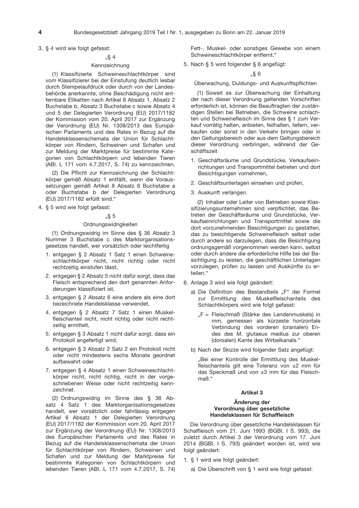 BGBl. 2019, Seite 4 — Originalseite als Abbildung