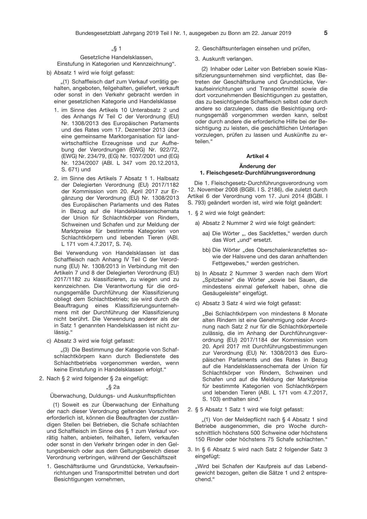 BGBl. 2019, Seite 5 — Originalseite als Abbildung