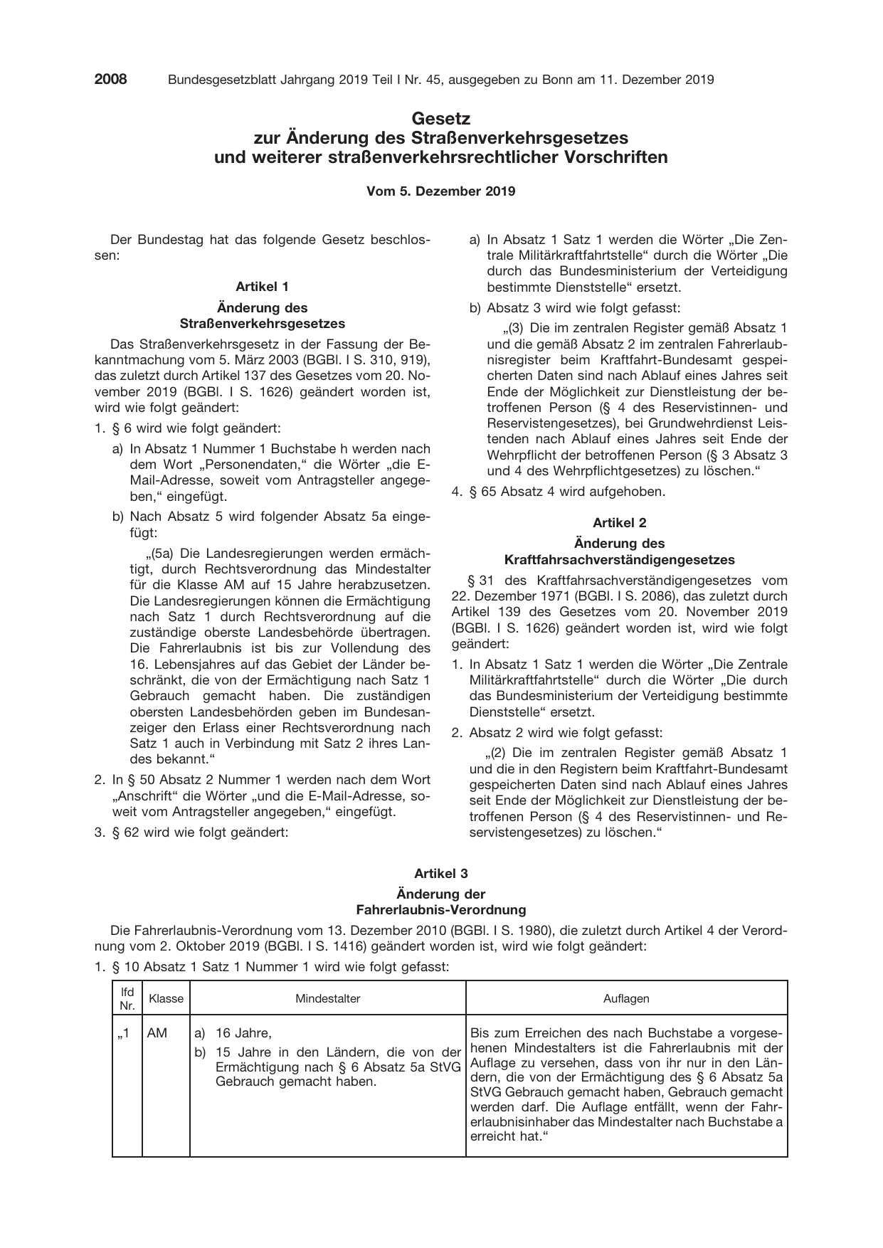 BGBl. 2019, Seite 2008 — Originalseite als Abbildung