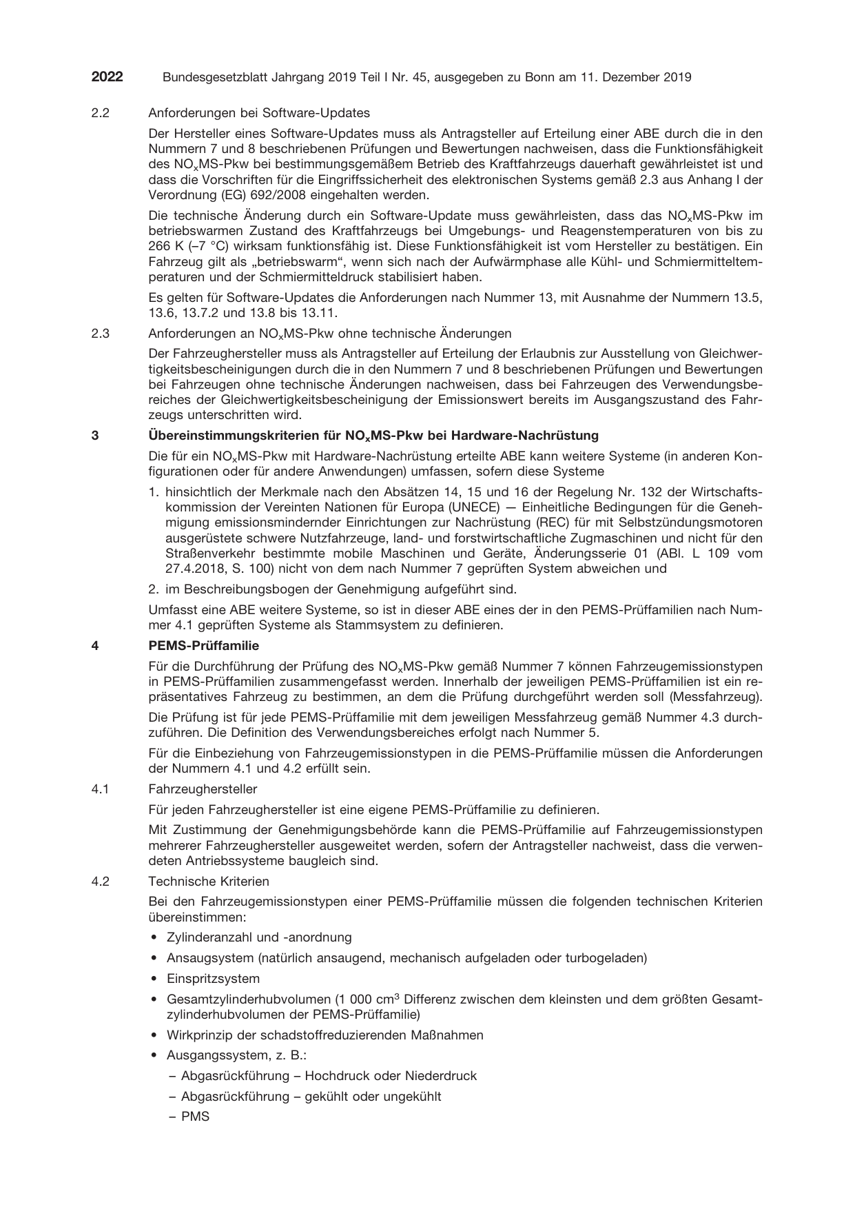 BGBl. 2019, Seite 2022 — Originalseite als Abbildung