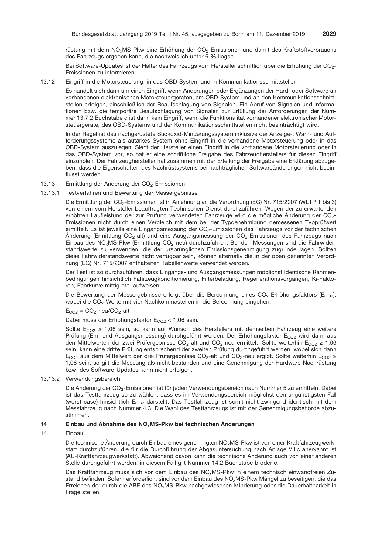 BGBl. 2019, Seite 2029 — Originalseite als Abbildung