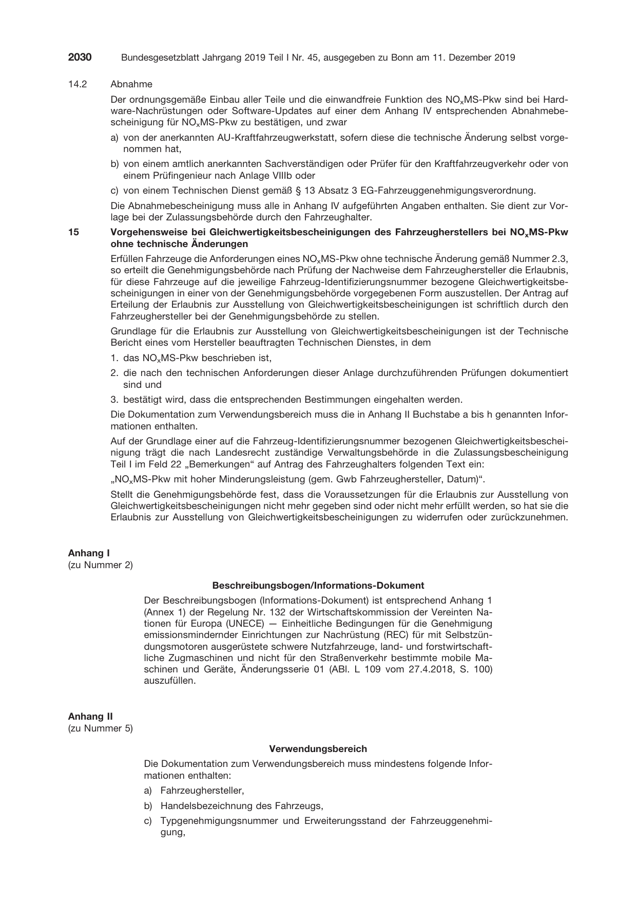BGBl. 2019, Seite 2030 — Originalseite als Abbildung