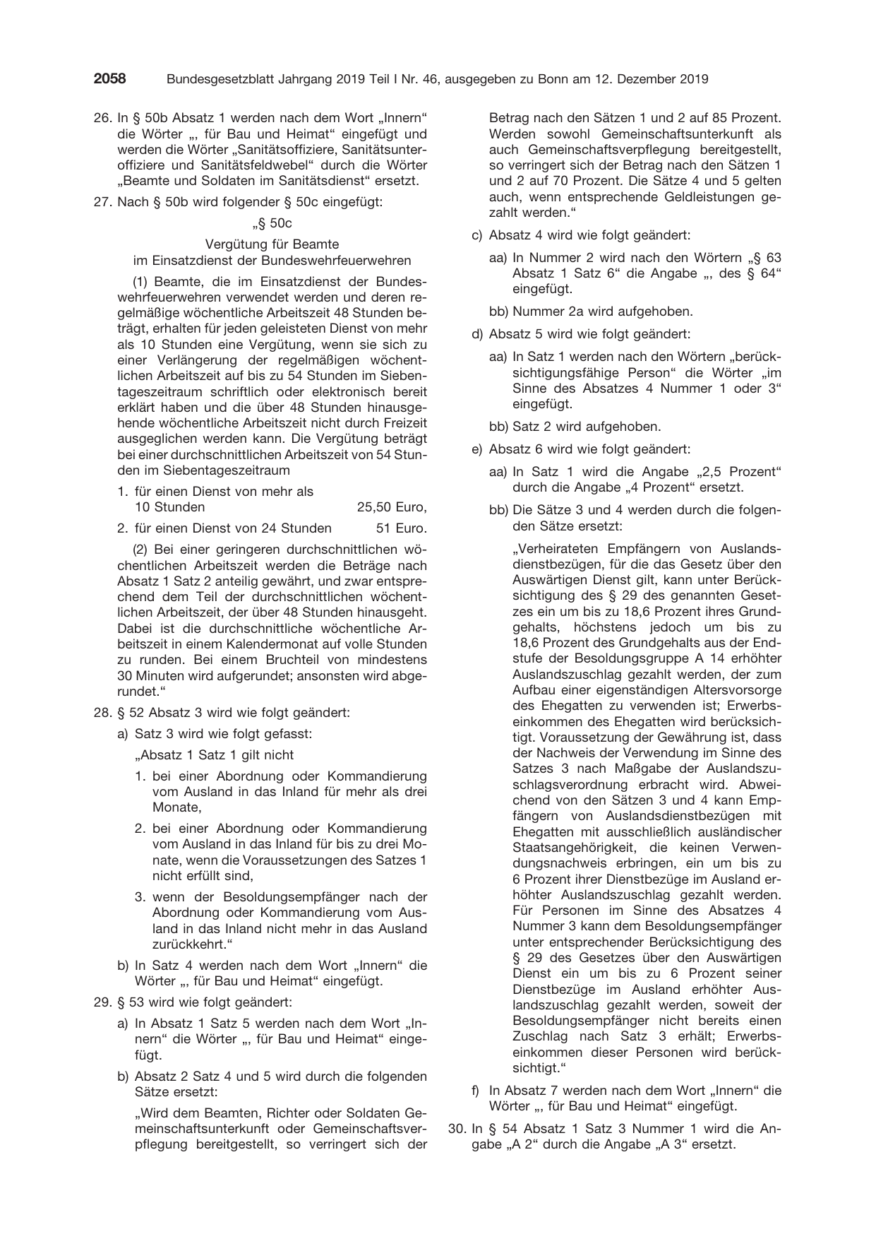 BGBl. 2019, Seite 2058 — Originalseite als Abbildung