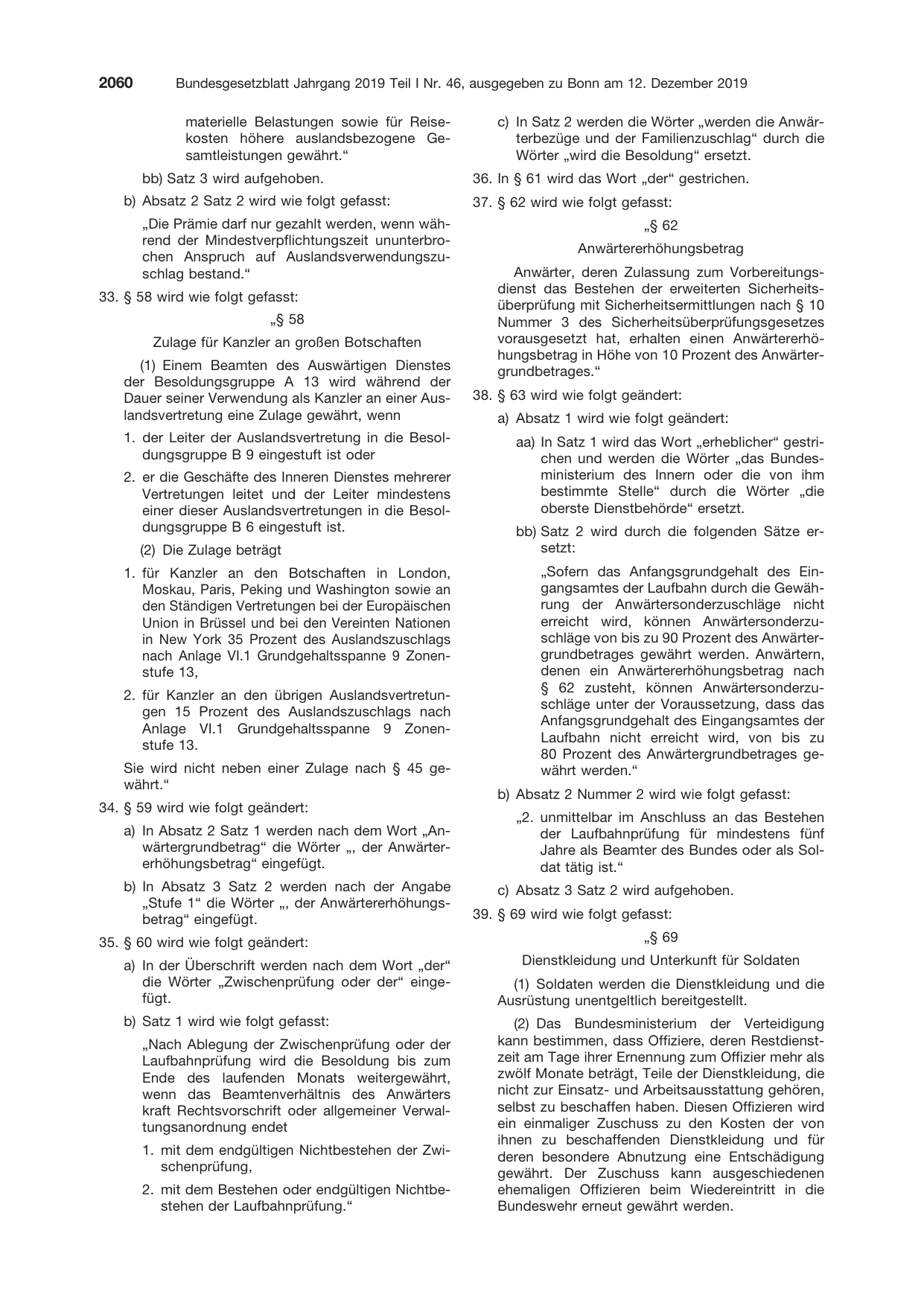 BGBl. 2019, Seite 2060 — Originalseite als Abbildung