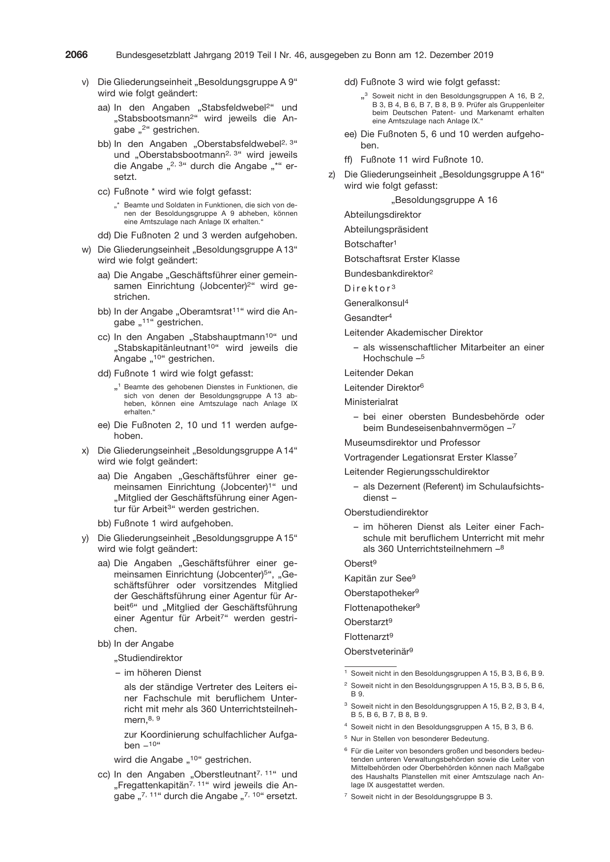 BGBl. 2019, Seite 2066 — Originalseite als Abbildung