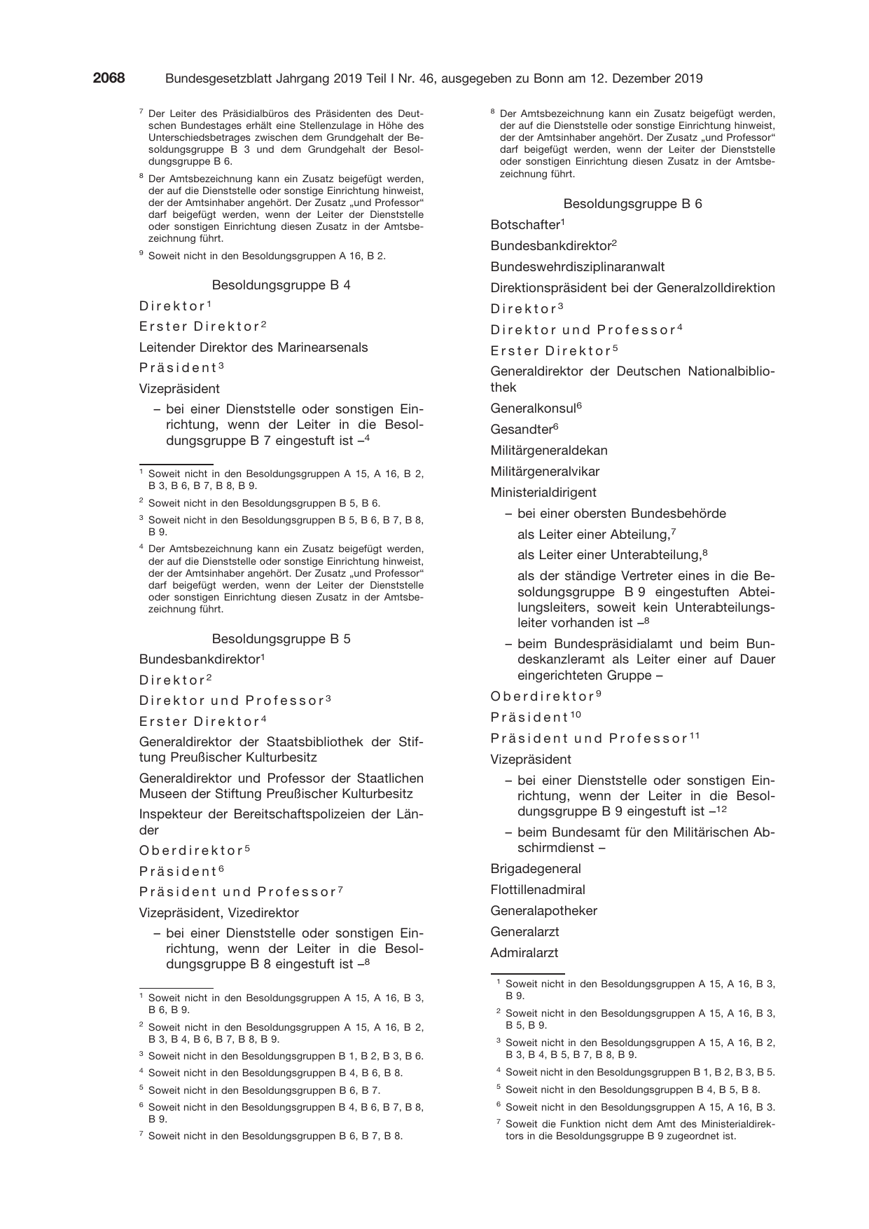 BGBl. 2019, Seite 2068 — Originalseite als Abbildung