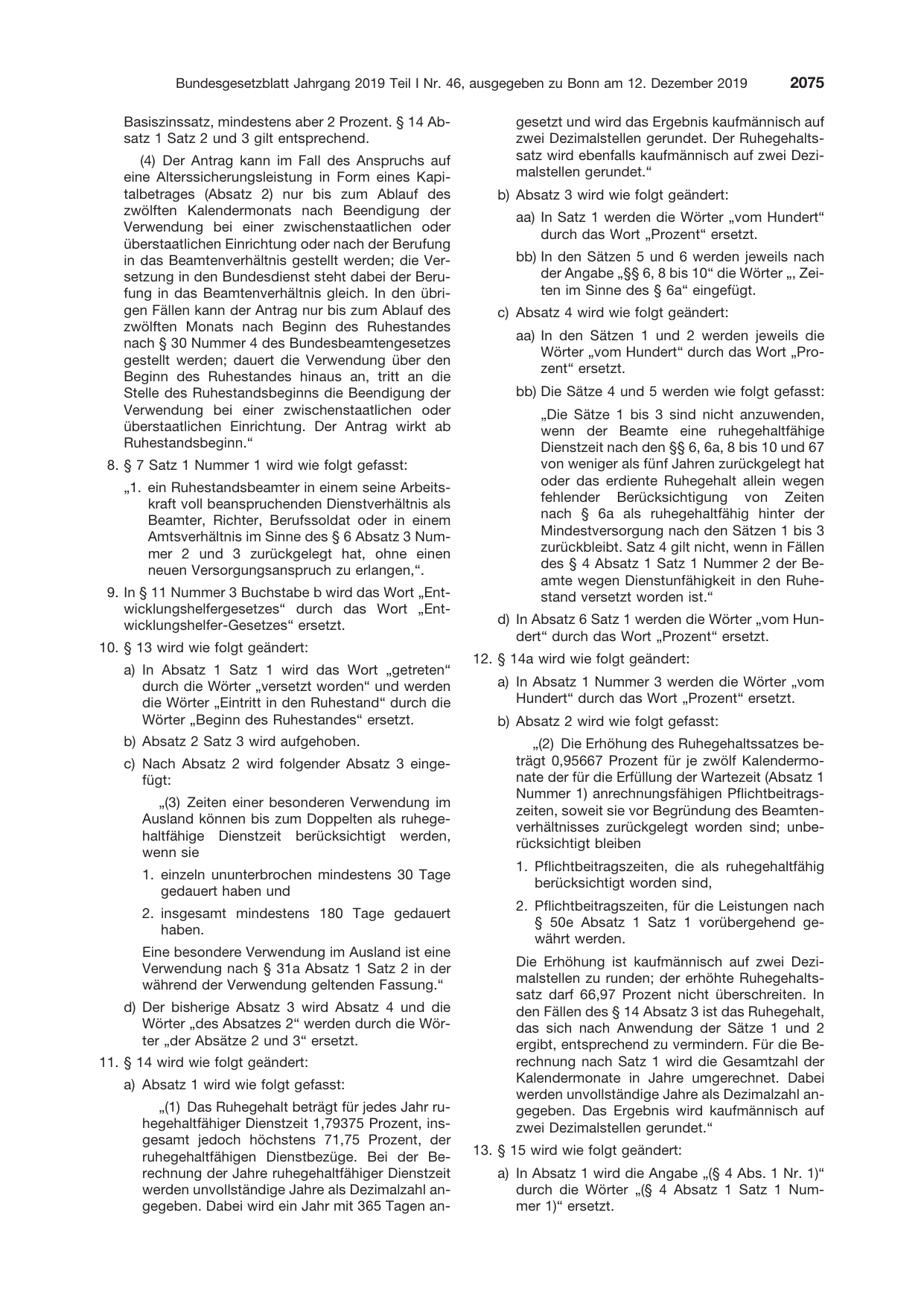 BGBl. 2019, Seite 2075 — Originalseite als Abbildung
