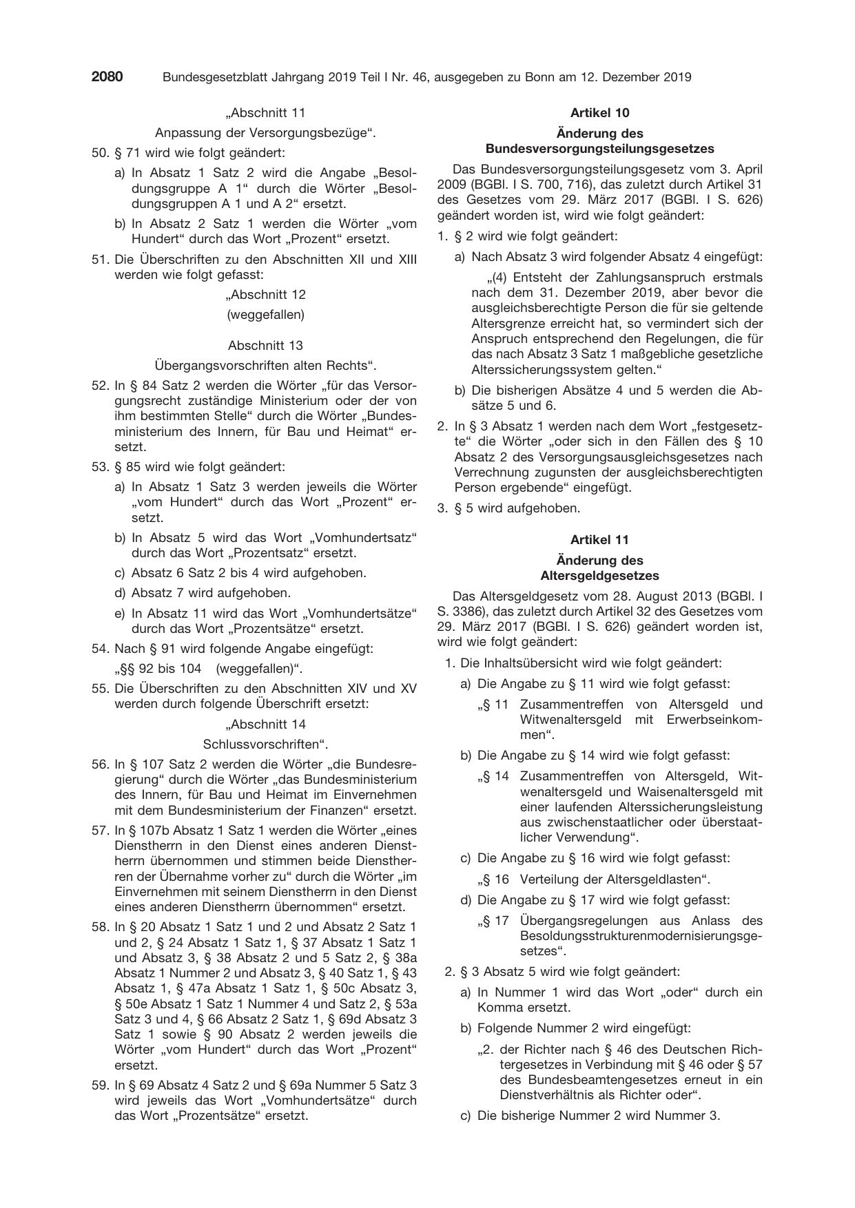 BGBl. 2019, Seite 2080 — Originalseite als Abbildung