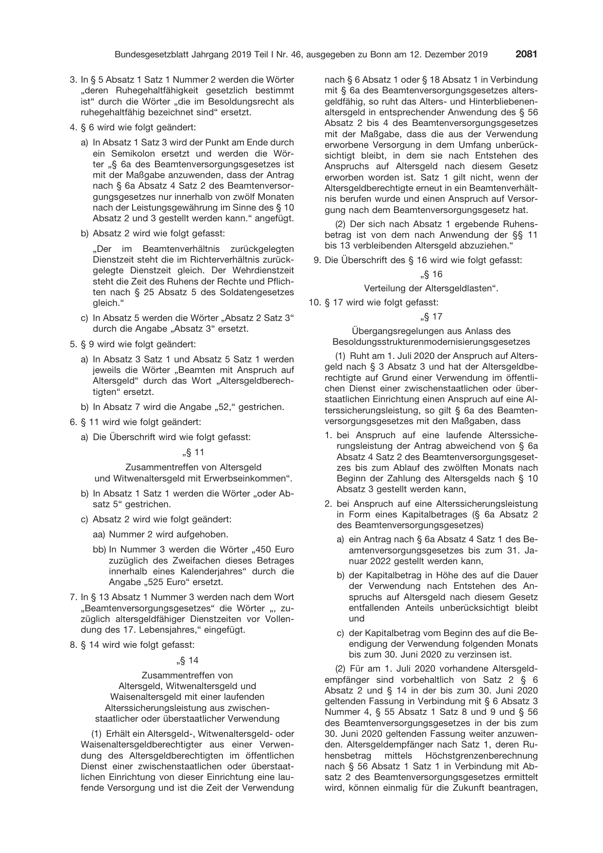 BGBl. 2019, Seite 2081 — Originalseite als Abbildung