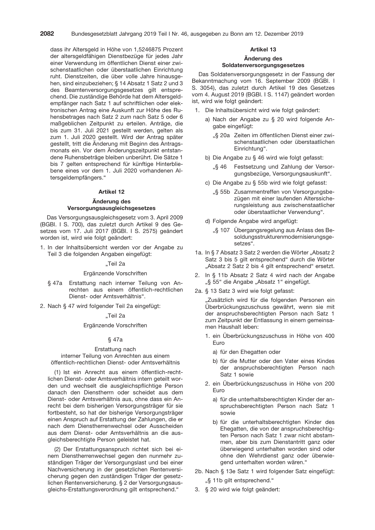 BGBl. 2019, Seite 2082 — Originalseite als Abbildung
