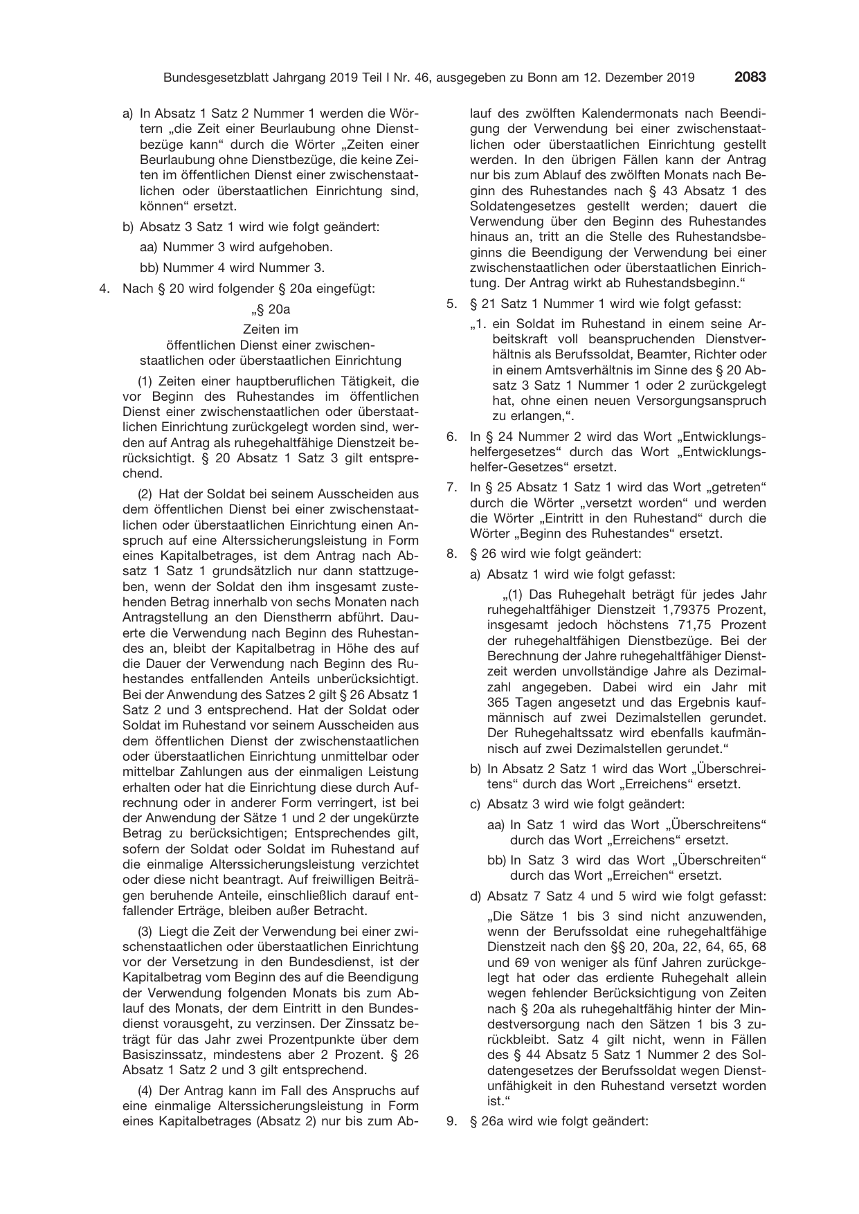 BGBl. 2019, Seite 2083 — Originalseite als Abbildung