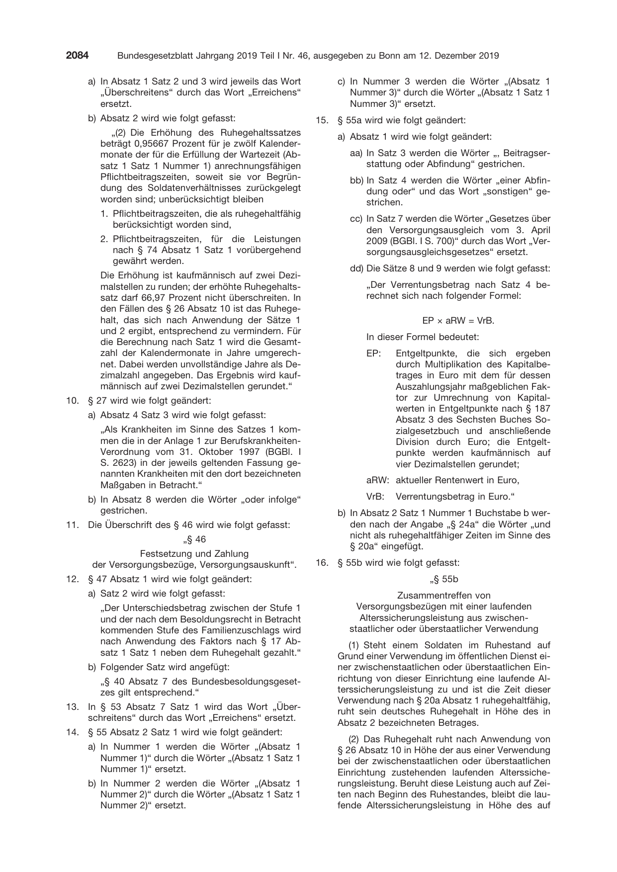 BGBl. 2019, Seite 2084 — Originalseite als Abbildung