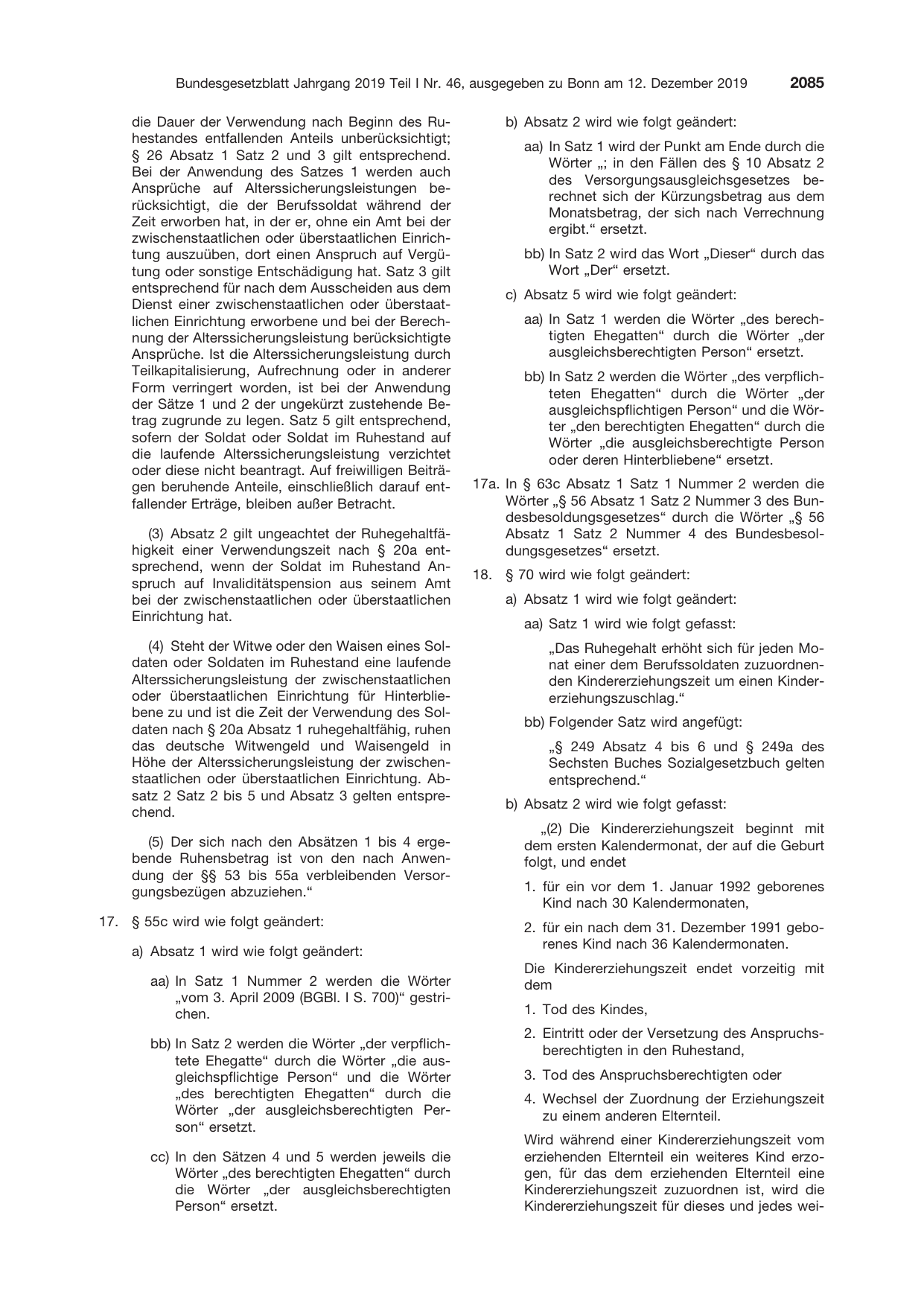 BGBl. 2019, Seite 2085 — Originalseite als Abbildung