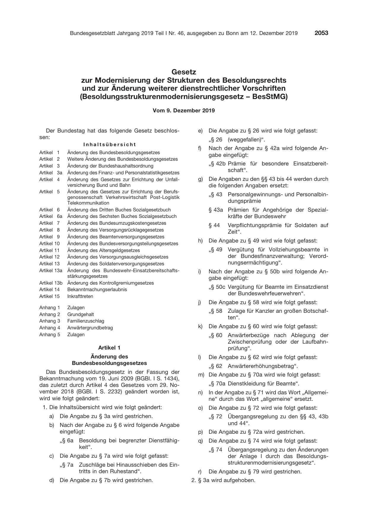 BGBl. 2019, Seite 2053 — Originalseite als Abbildung