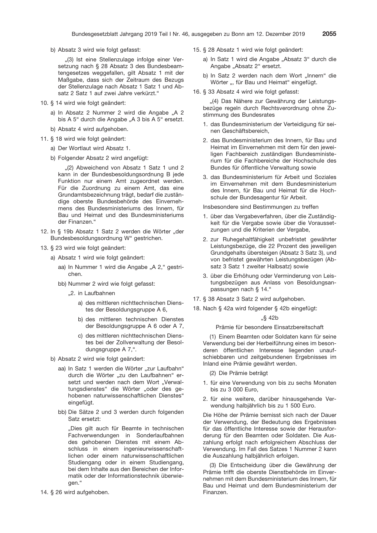 BGBl. 2019, Seite 2055 — Originalseite als Abbildung
