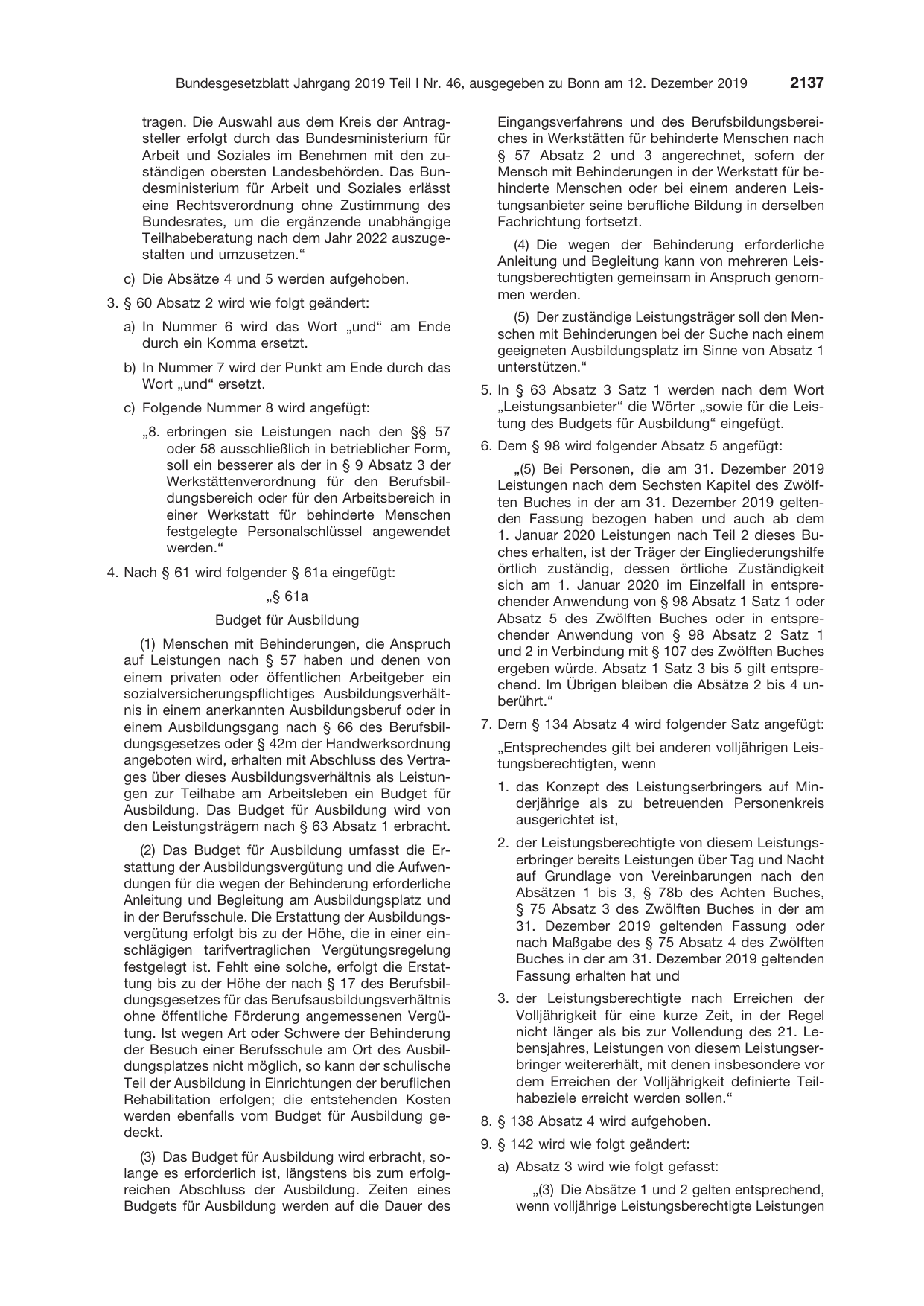 BGBl. 2019, Seite 2137 — Originalseite als Abbildung