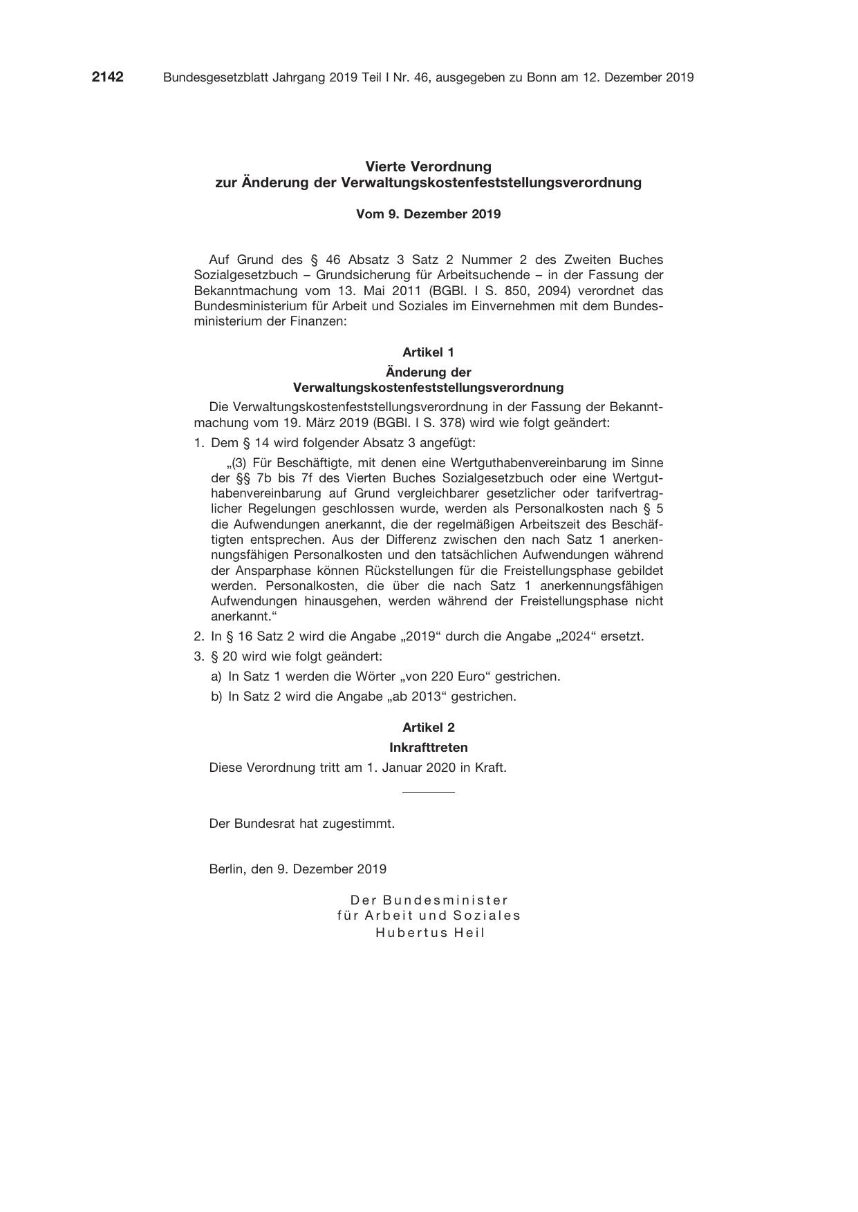 BGBl. 2019, Seite 2142 — Originalseite als Abbildung