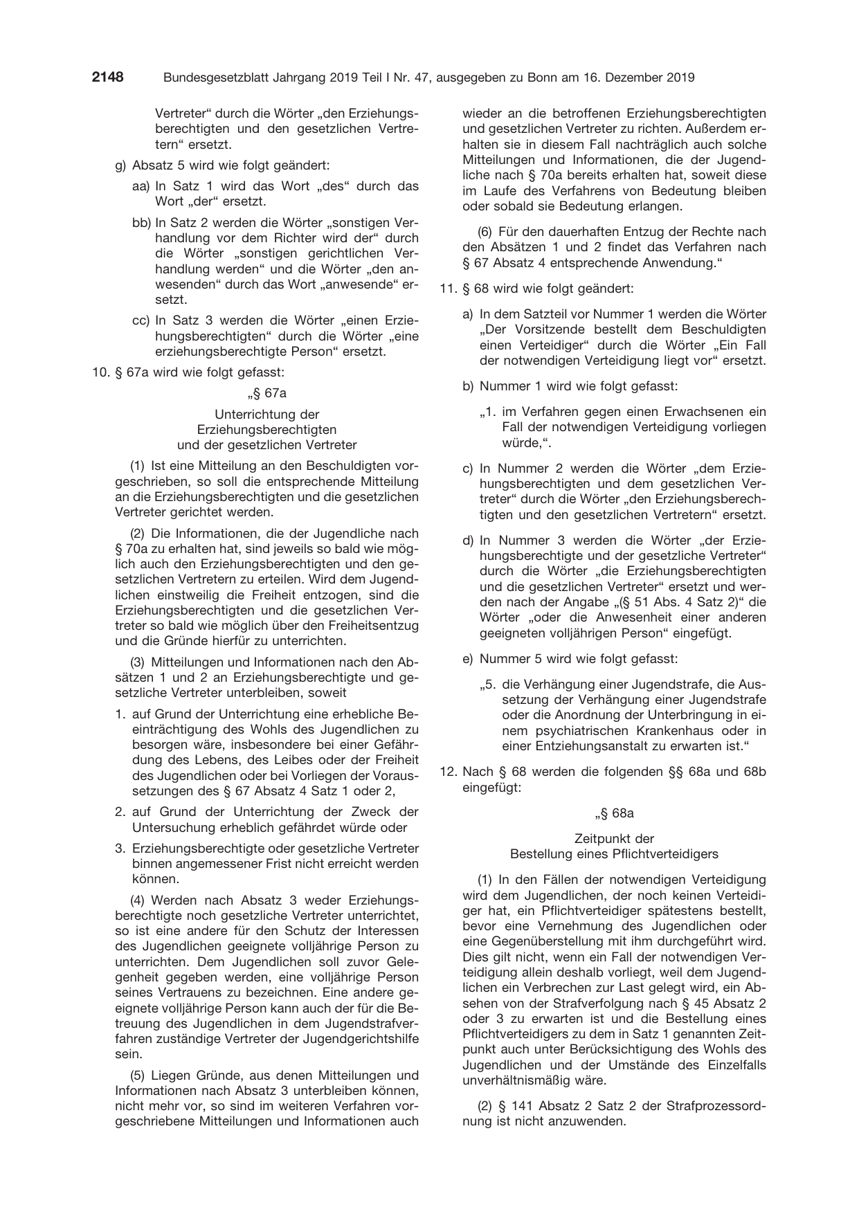 BGBl. 2019, Seite 2148 — Originalseite als Abbildung