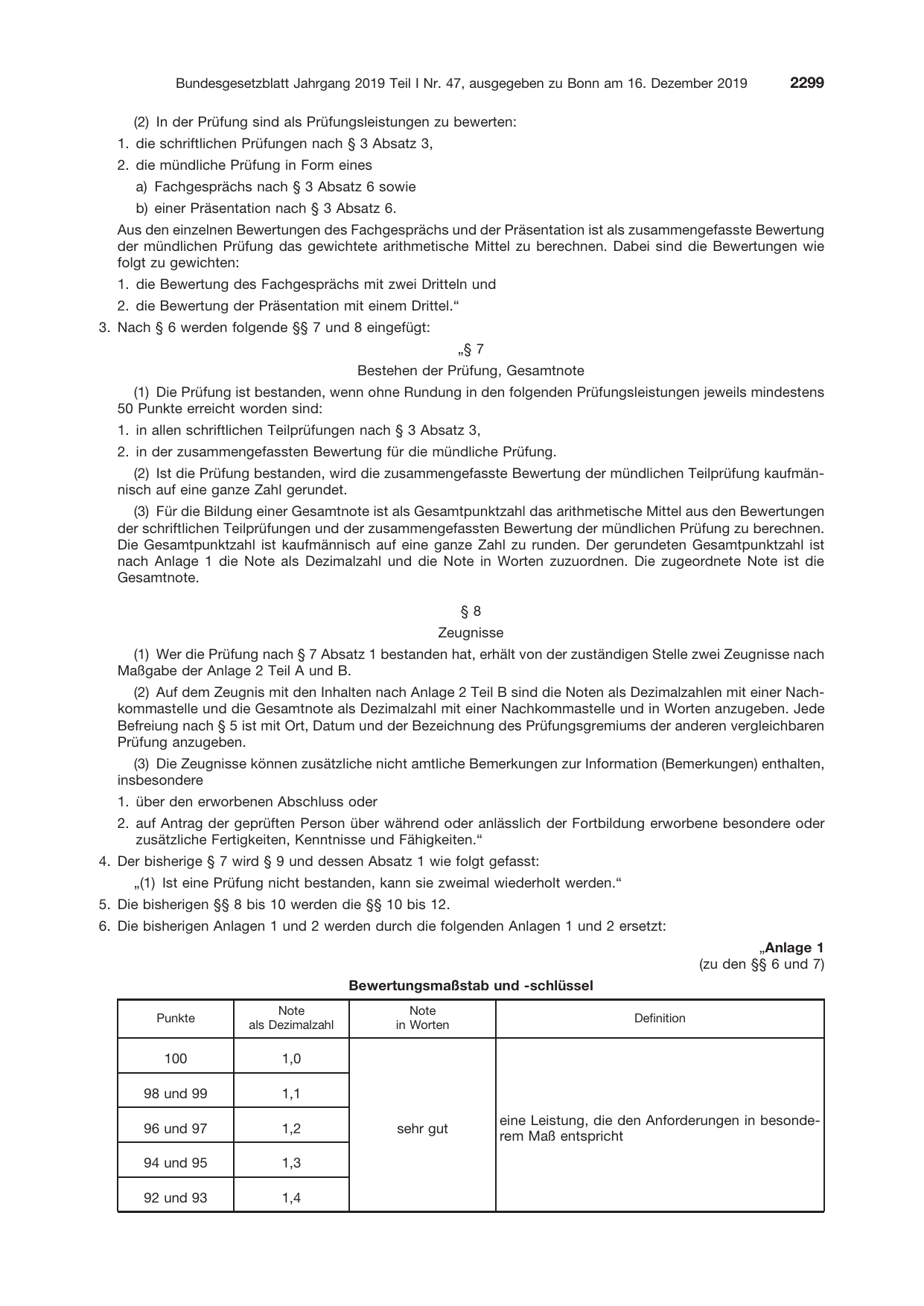 BGBl. 2019, Seite 2299 — Originalseite als Abbildung