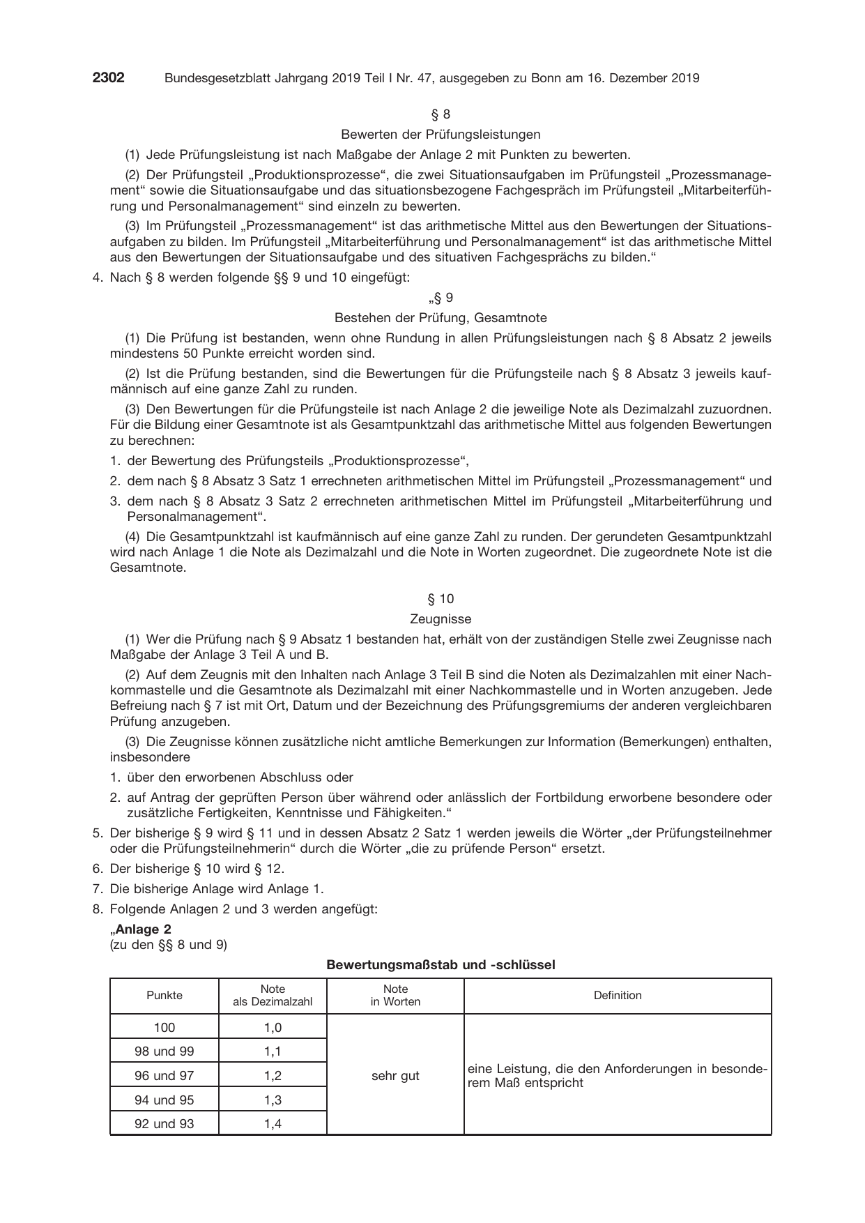 BGBl. 2019, Seite 2302 — Originalseite als Abbildung
