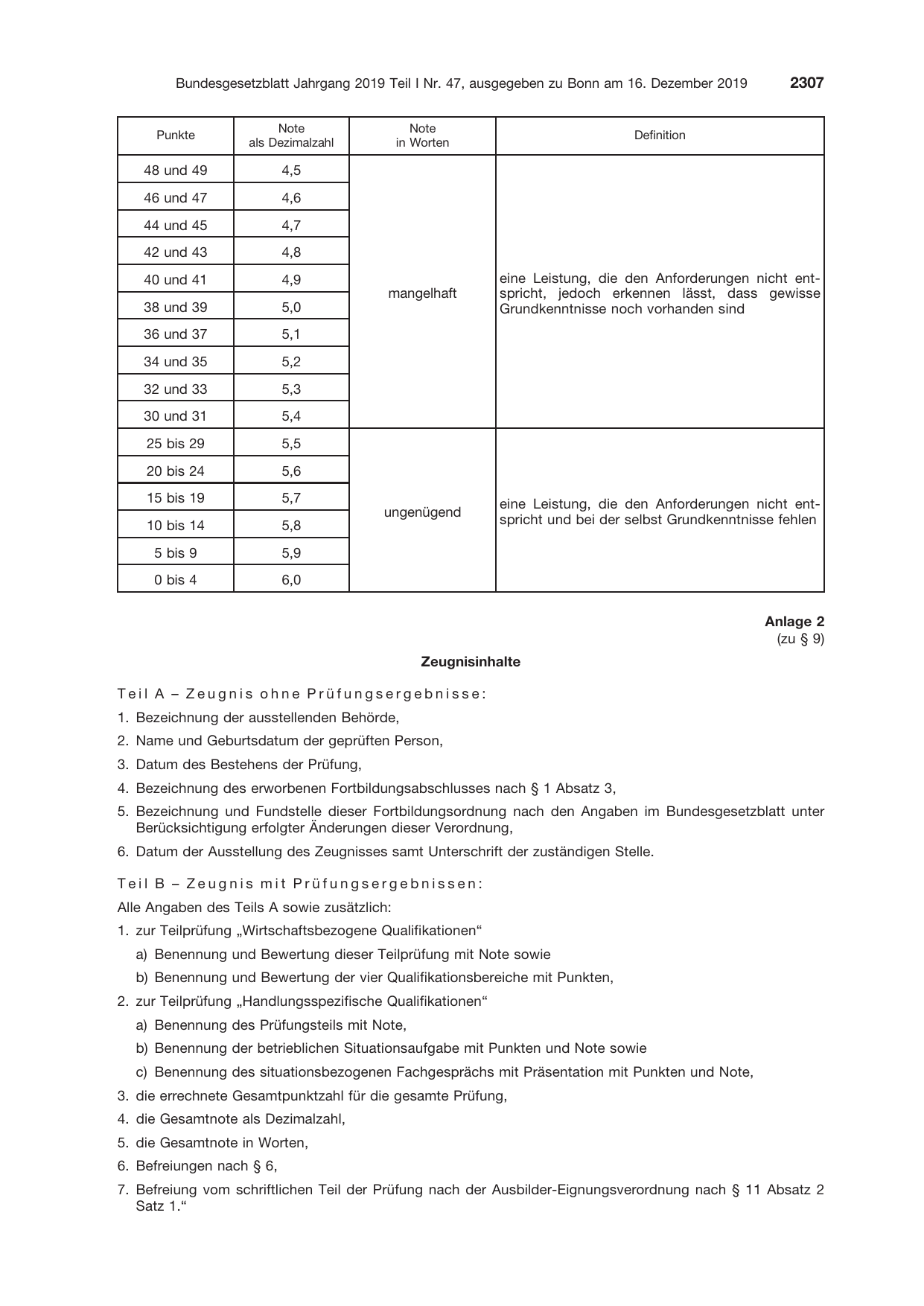 BGBl. 2019, Seite 2307 — Originalseite als Abbildung