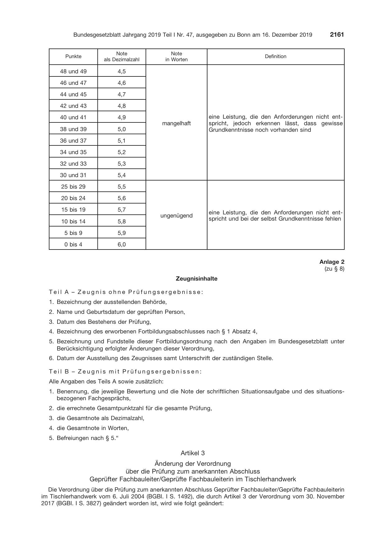 BGBl. 2019, Seite 2161 — Originalseite als Abbildung