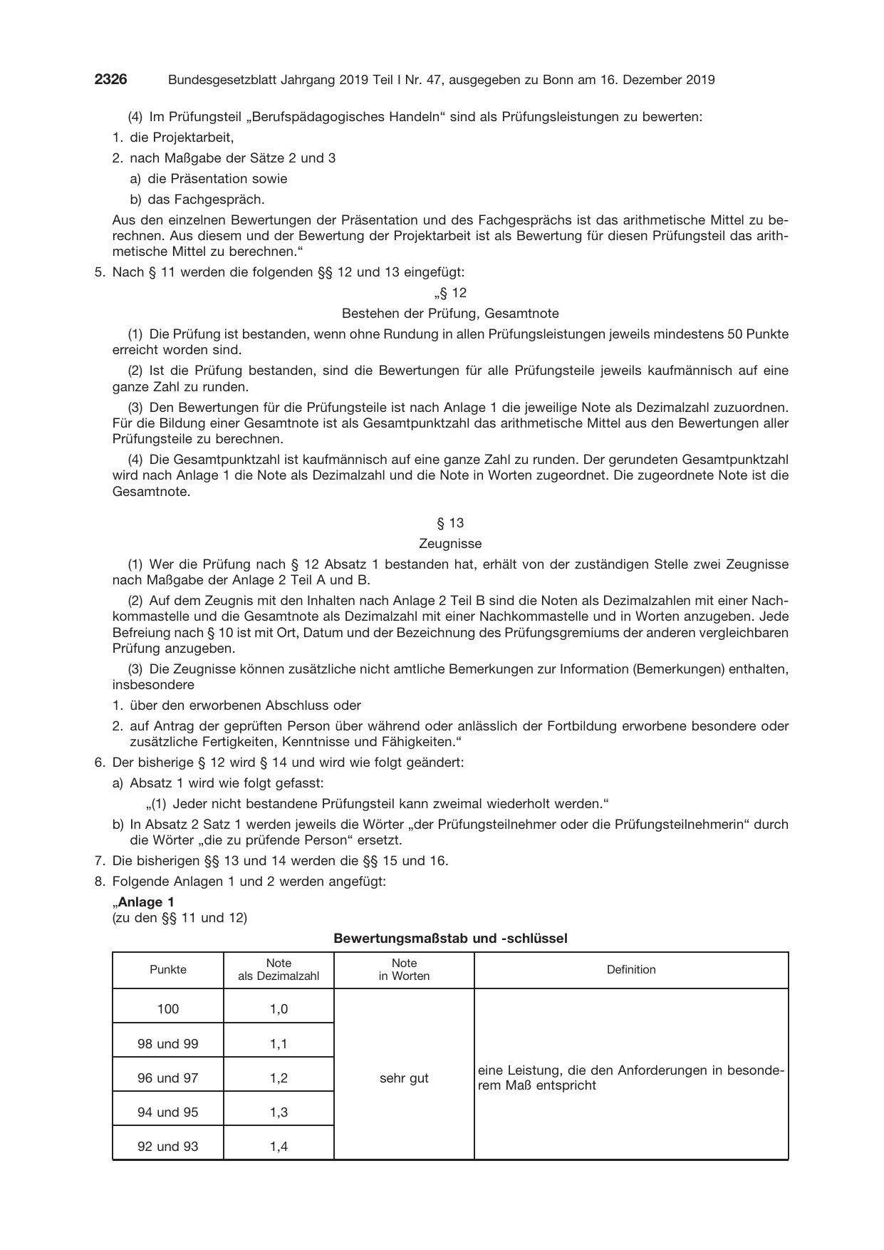 BGBl. 2019, Seite 2326 — Originalseite als Abbildung