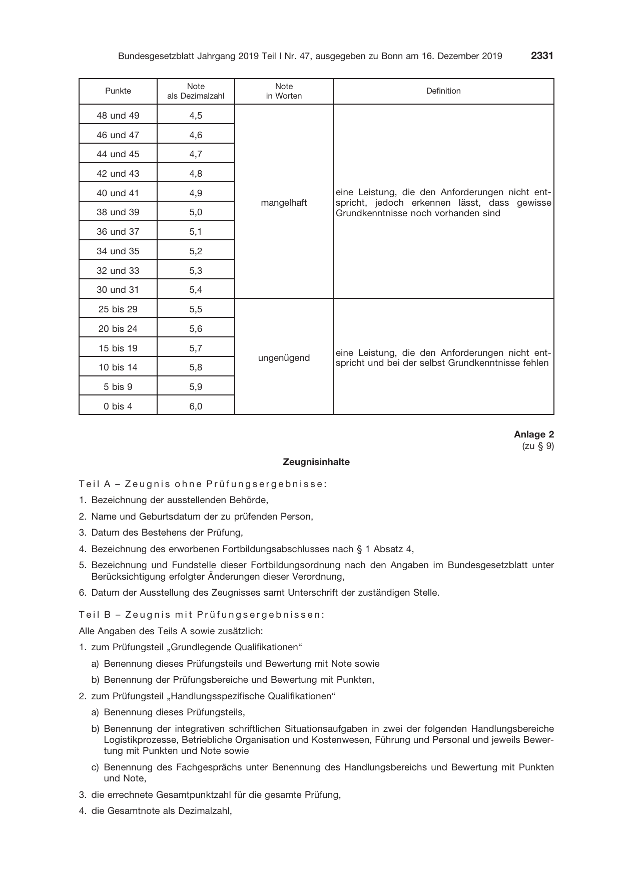 BGBl. 2019, Seite 2331 — Originalseite als Abbildung