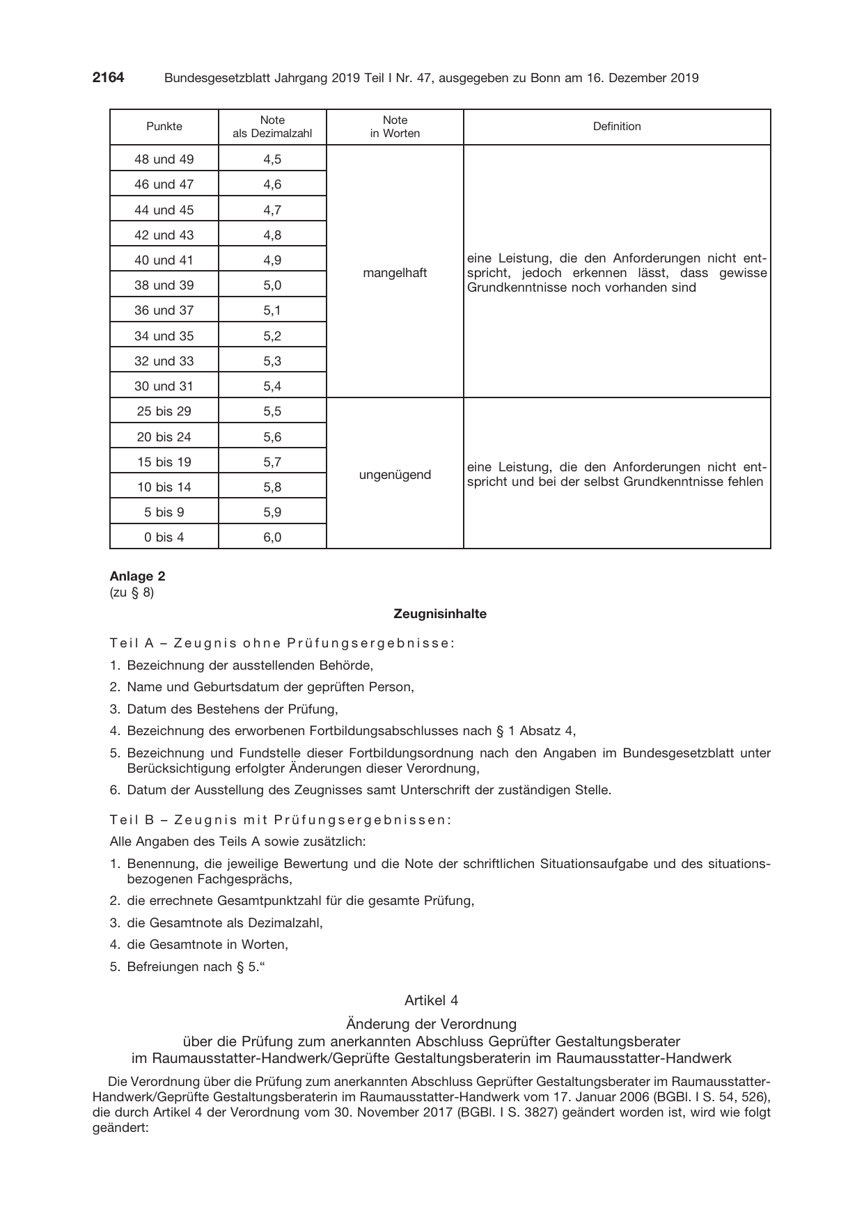 BGBl. 2019, Seite 2164 — Originalseite als Abbildung