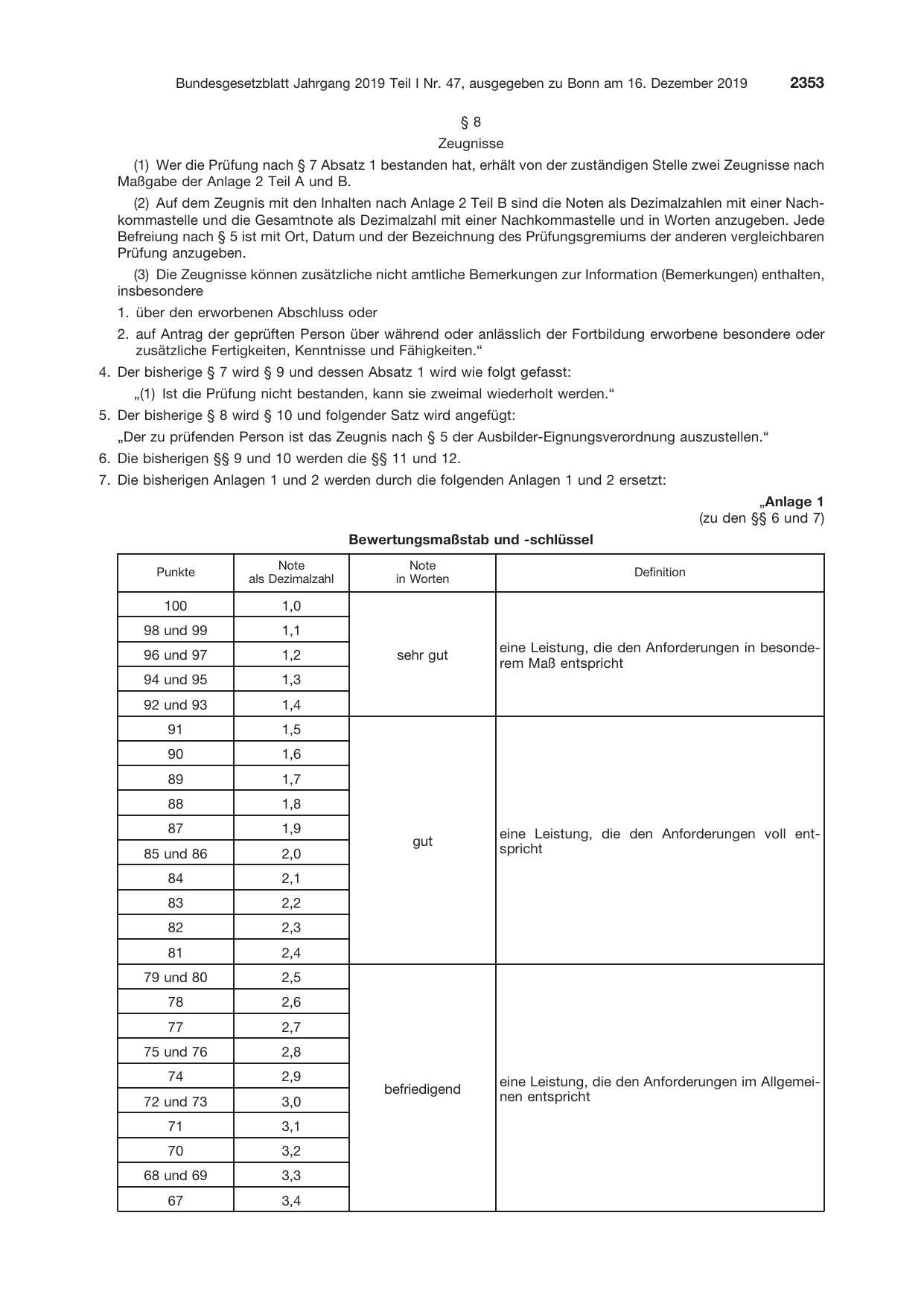 BGBl. 2019, Seite 2353 — Originalseite als Abbildung