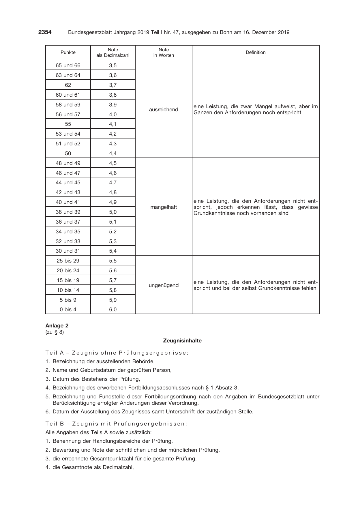 BGBl. 2019, Seite 2354 — Originalseite als Abbildung