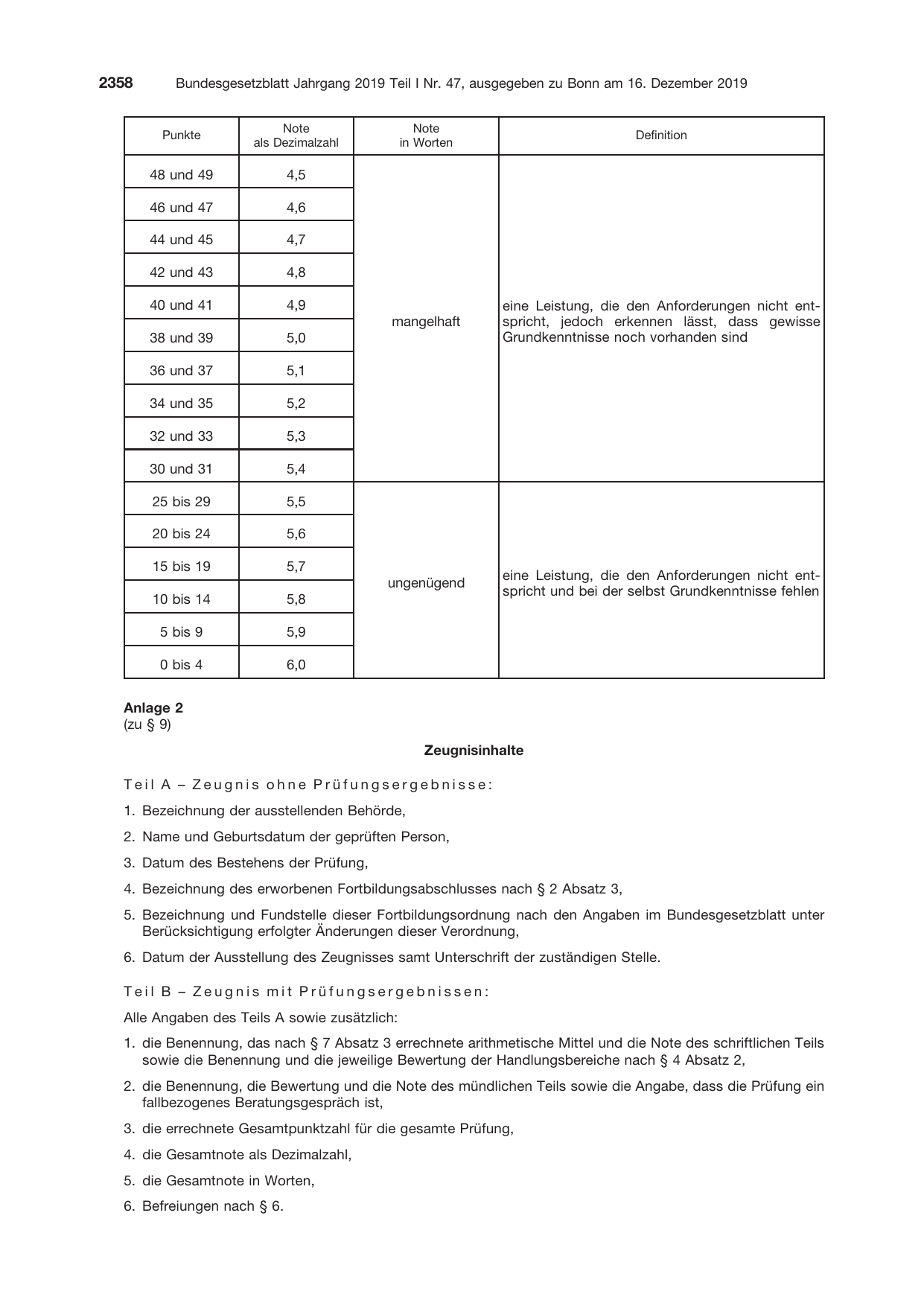 BGBl. 2019, Seite 2358 — Originalseite als Abbildung
