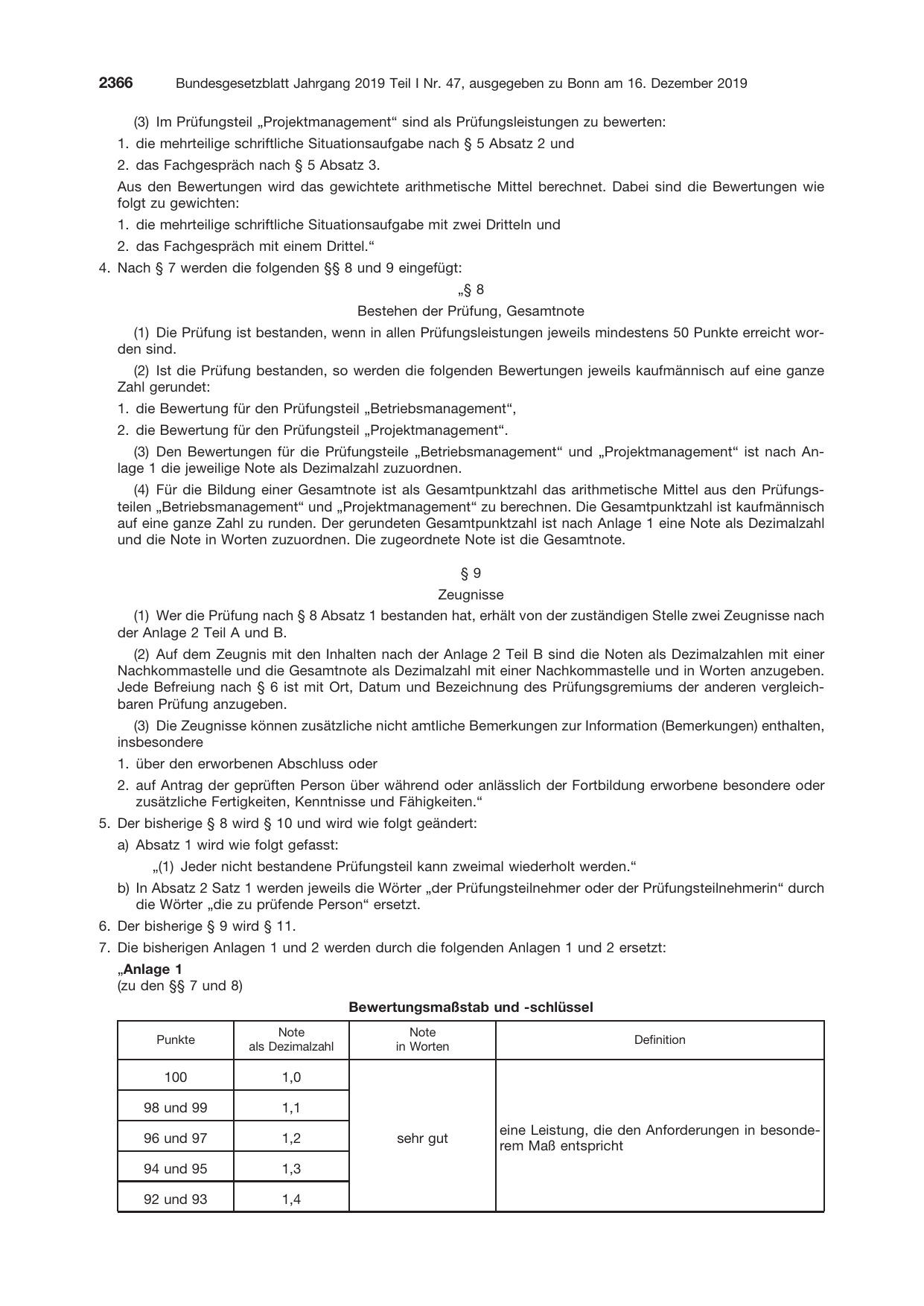 BGBl. 2019, Seite 2366 — Originalseite als Abbildung