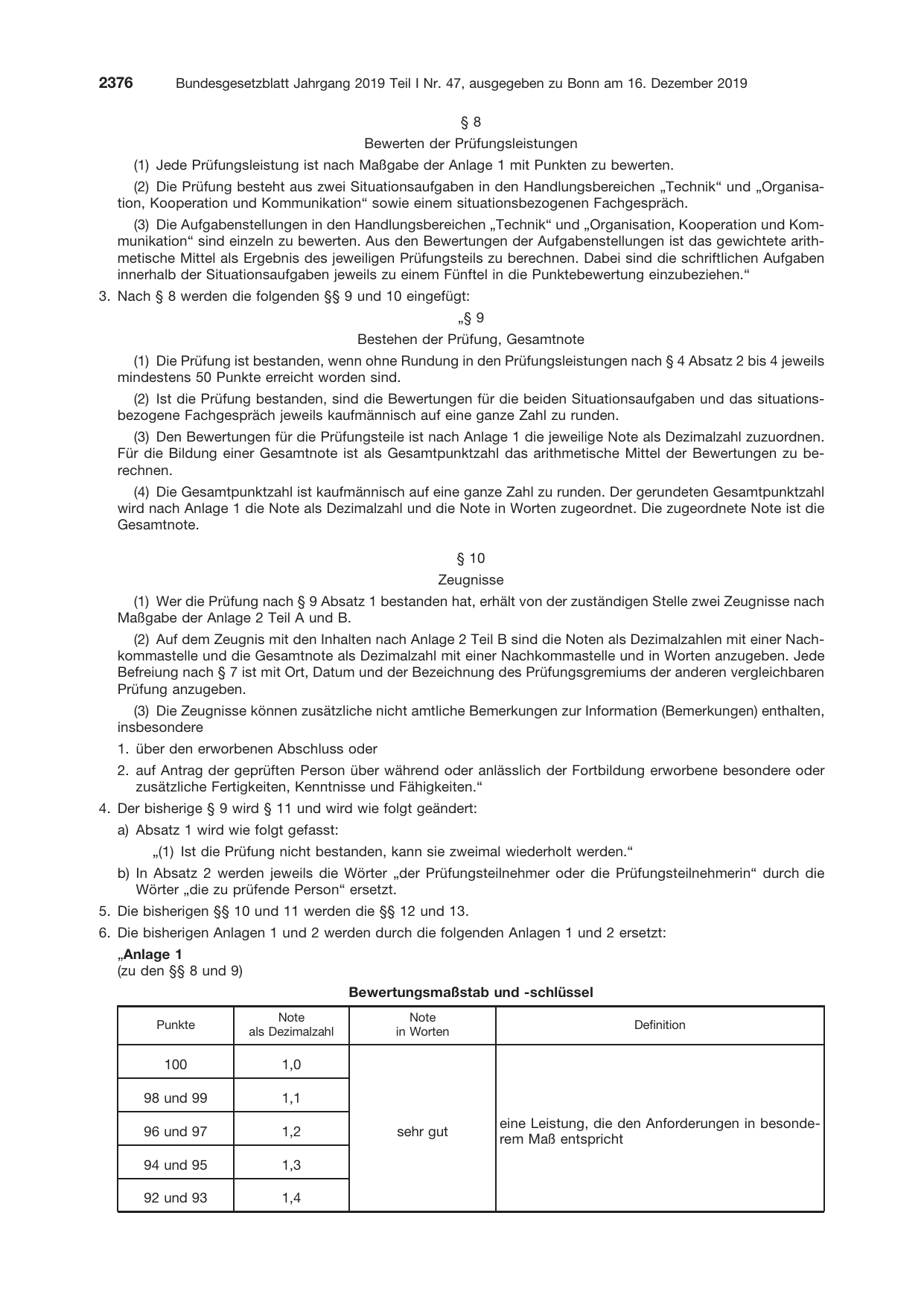 BGBl. 2019, Seite 2376 — Originalseite als Abbildung